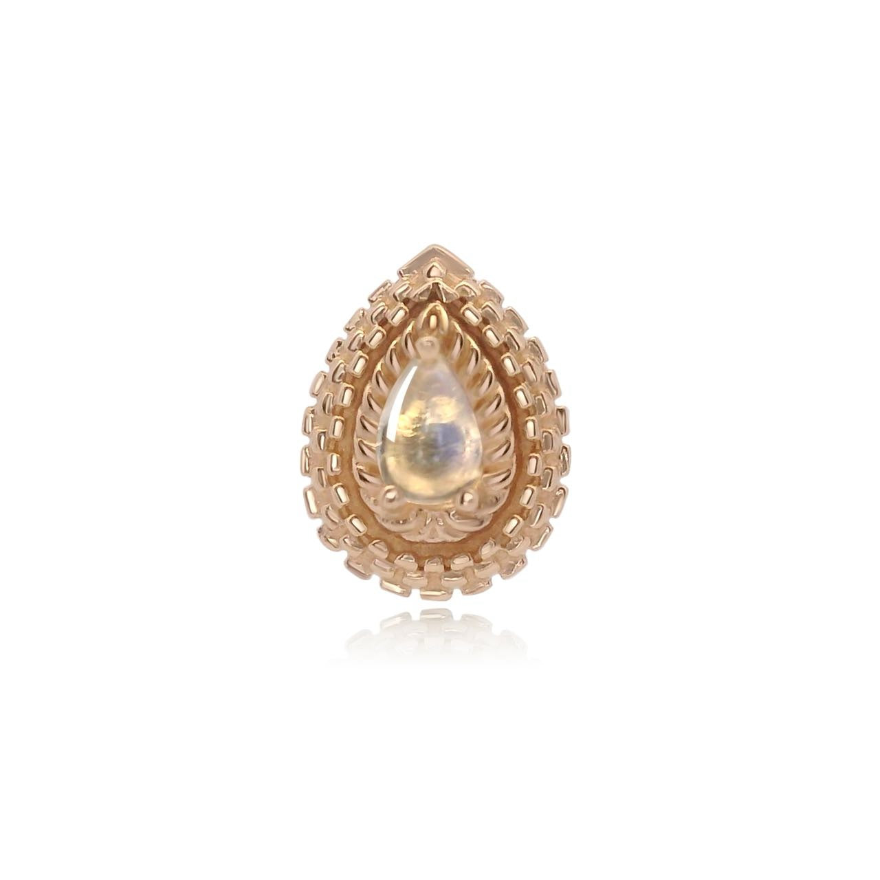 14k gold moonstone threadless end body jewelry – Solara