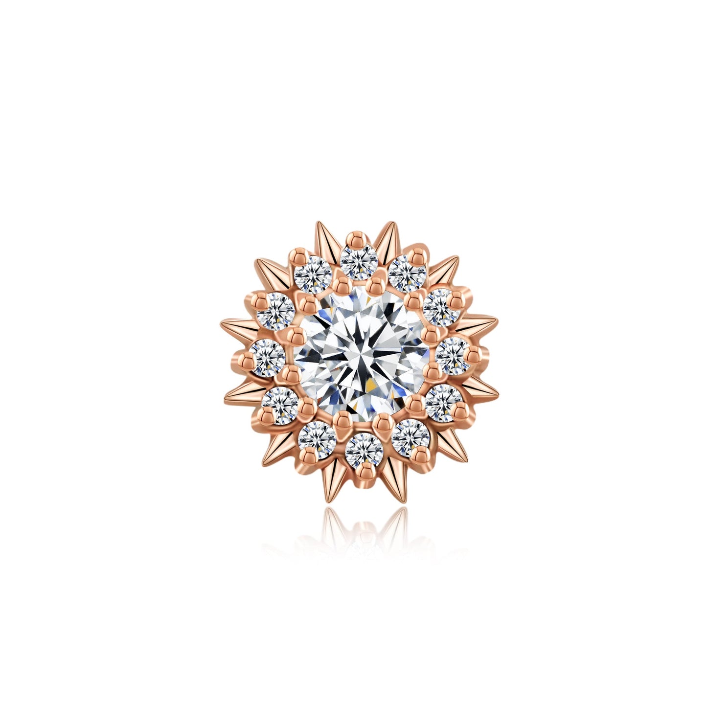 14k gold clicker ring with CZ stones for nose piercing