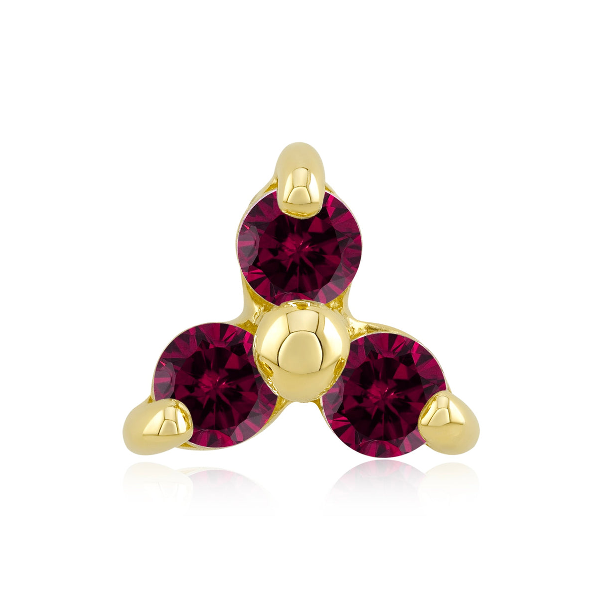 14k gold threadless end with cubic zirconia for body piercings