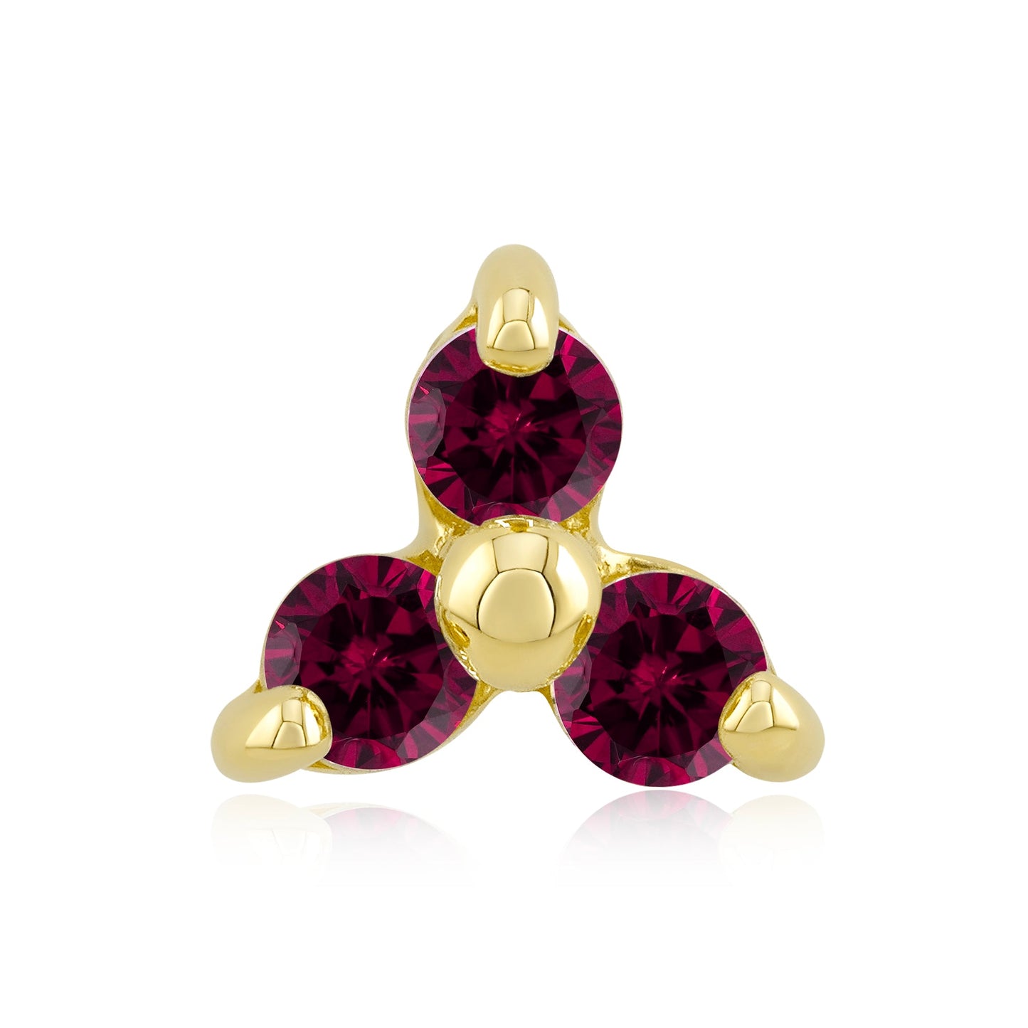 14k gold threadless end with cubic zirconia for body piercings