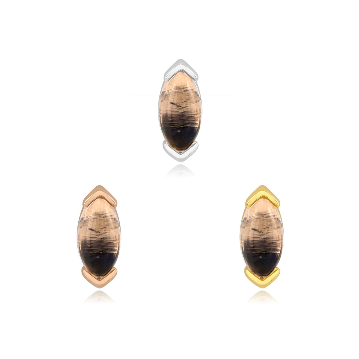 14k gold threadless end with moonstone for piercings