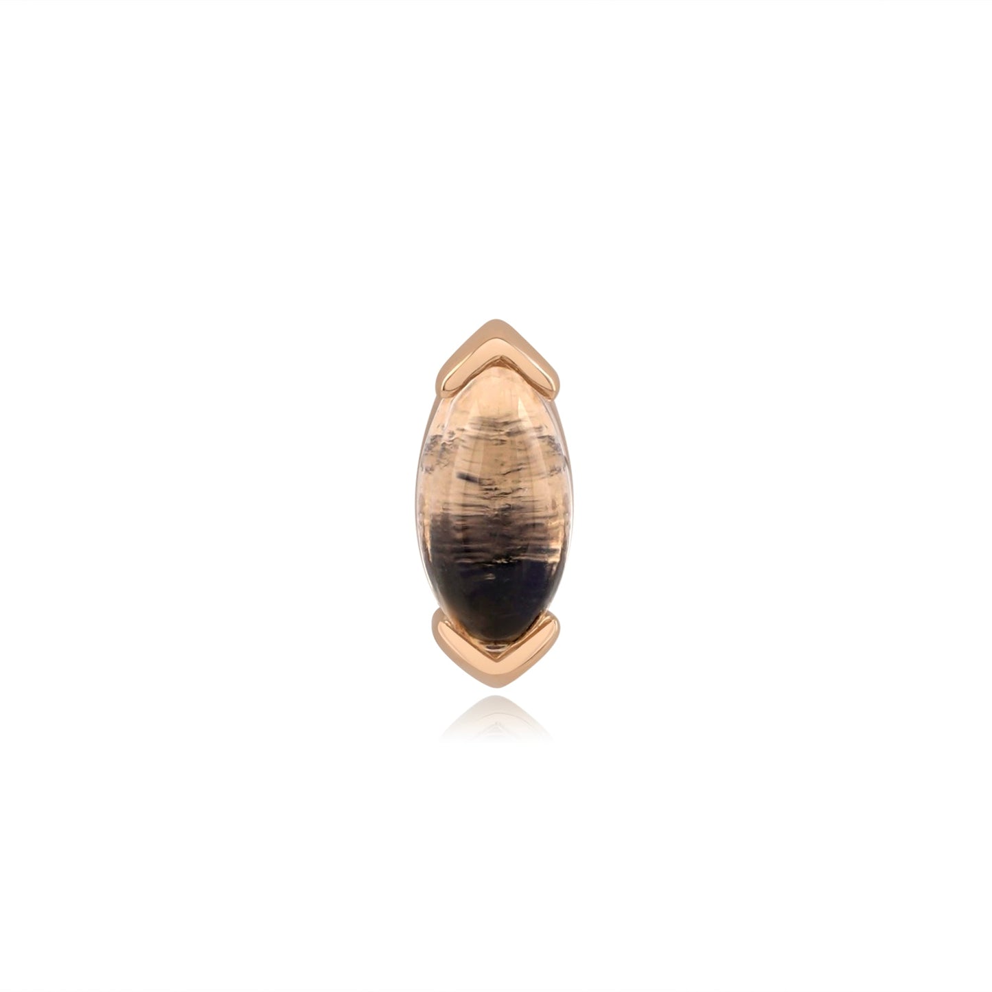 14k gold threadless end with moonstone for piercings