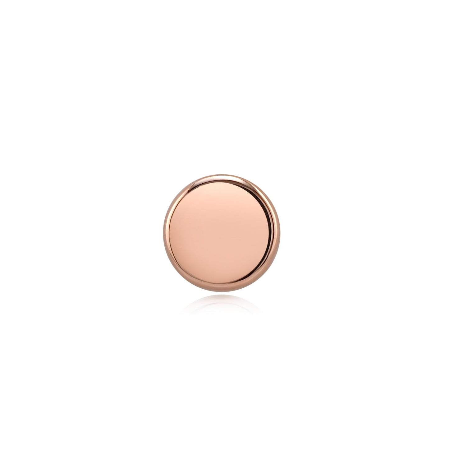 14k gold flat disk threadless end for piercing jewelry