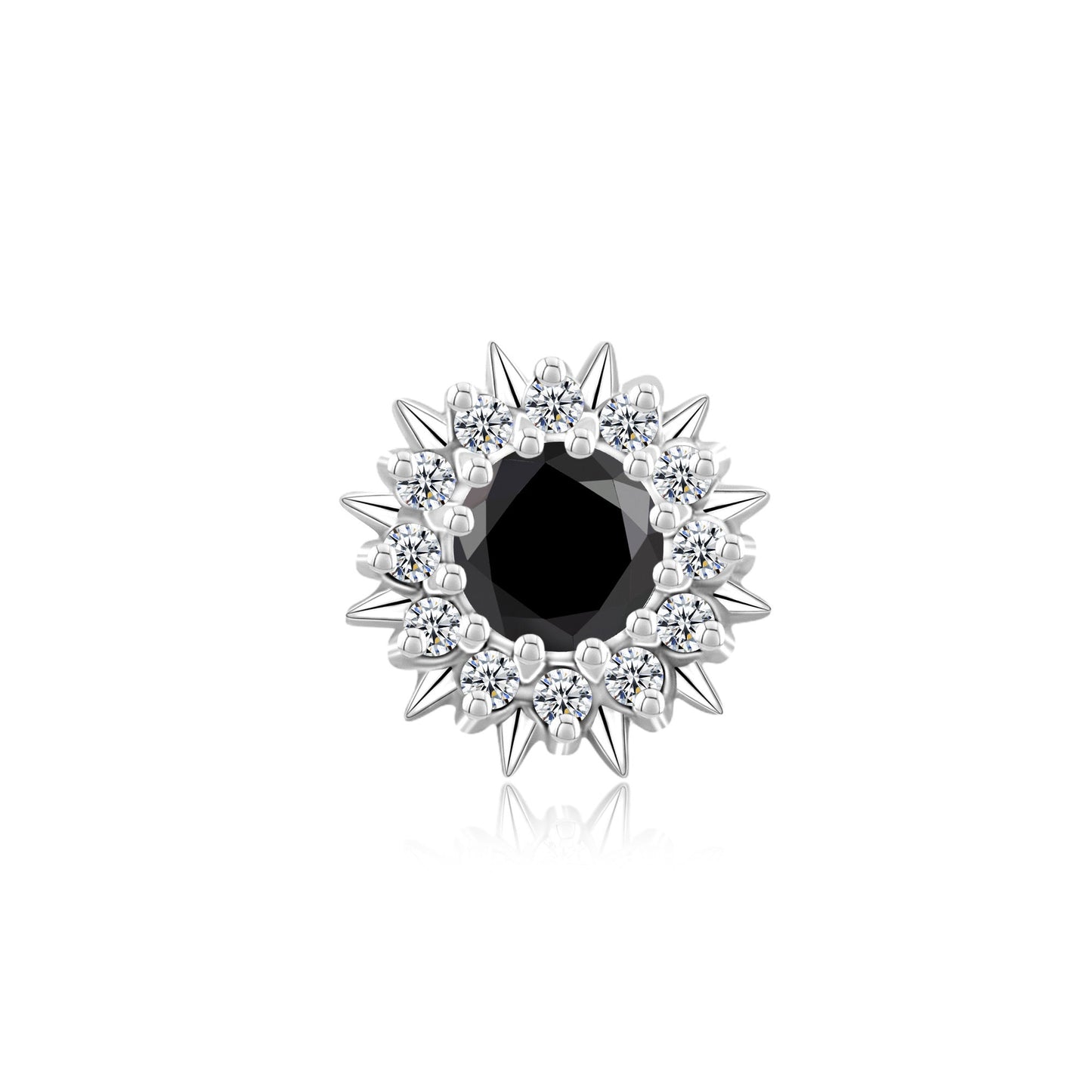 14k gold clicker ring with CZ stones for nose piercing