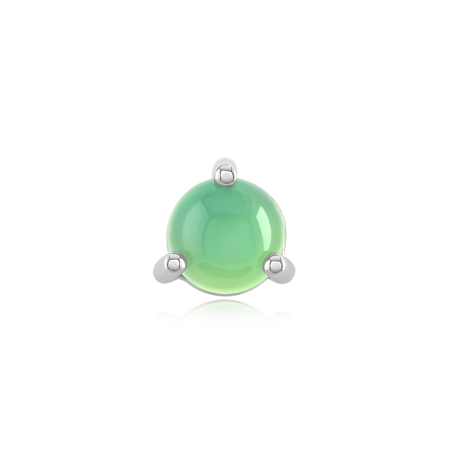 chrysoprase threadless end 14k gold three prong piercing top