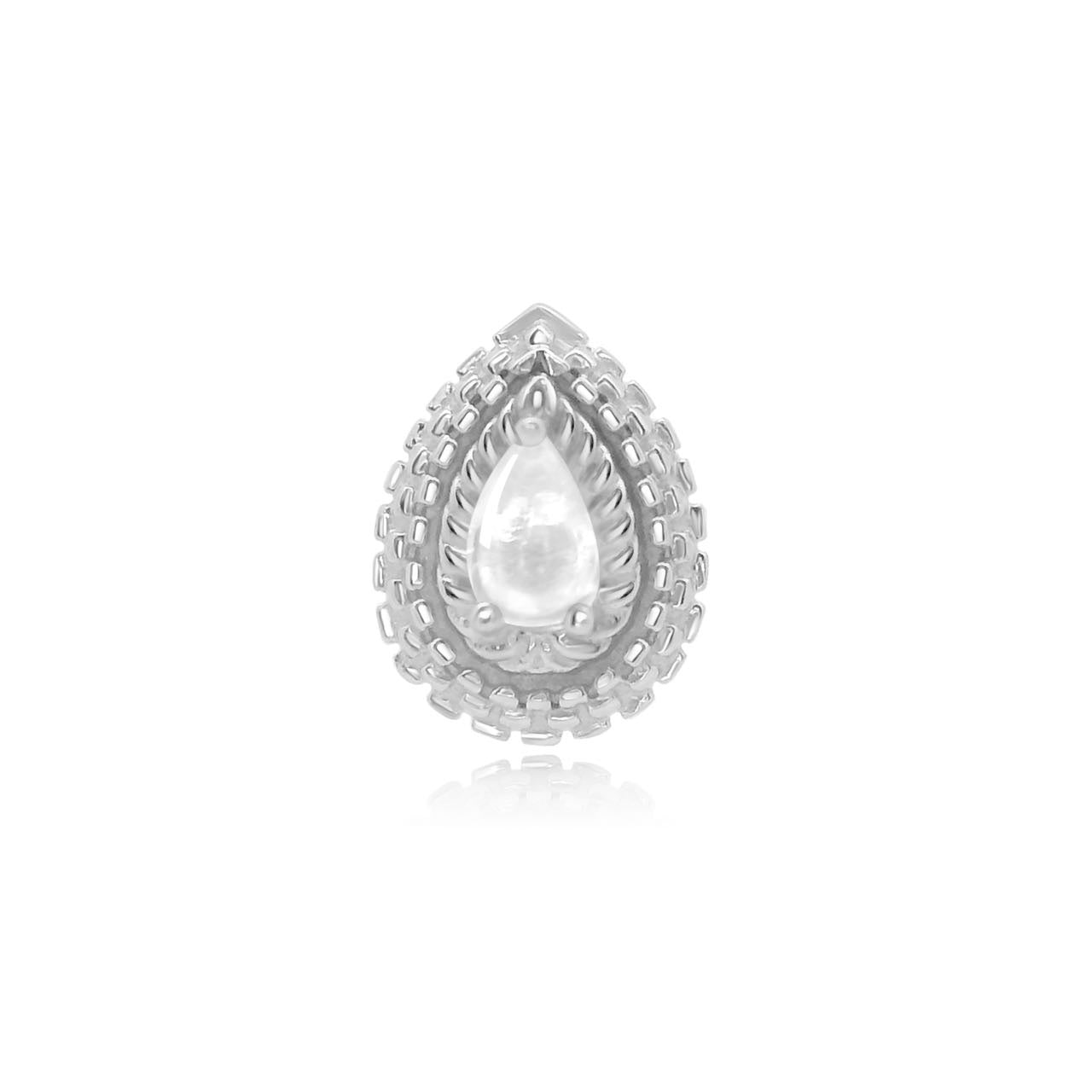 14k gold moonstone threadless end body jewelry – Solara