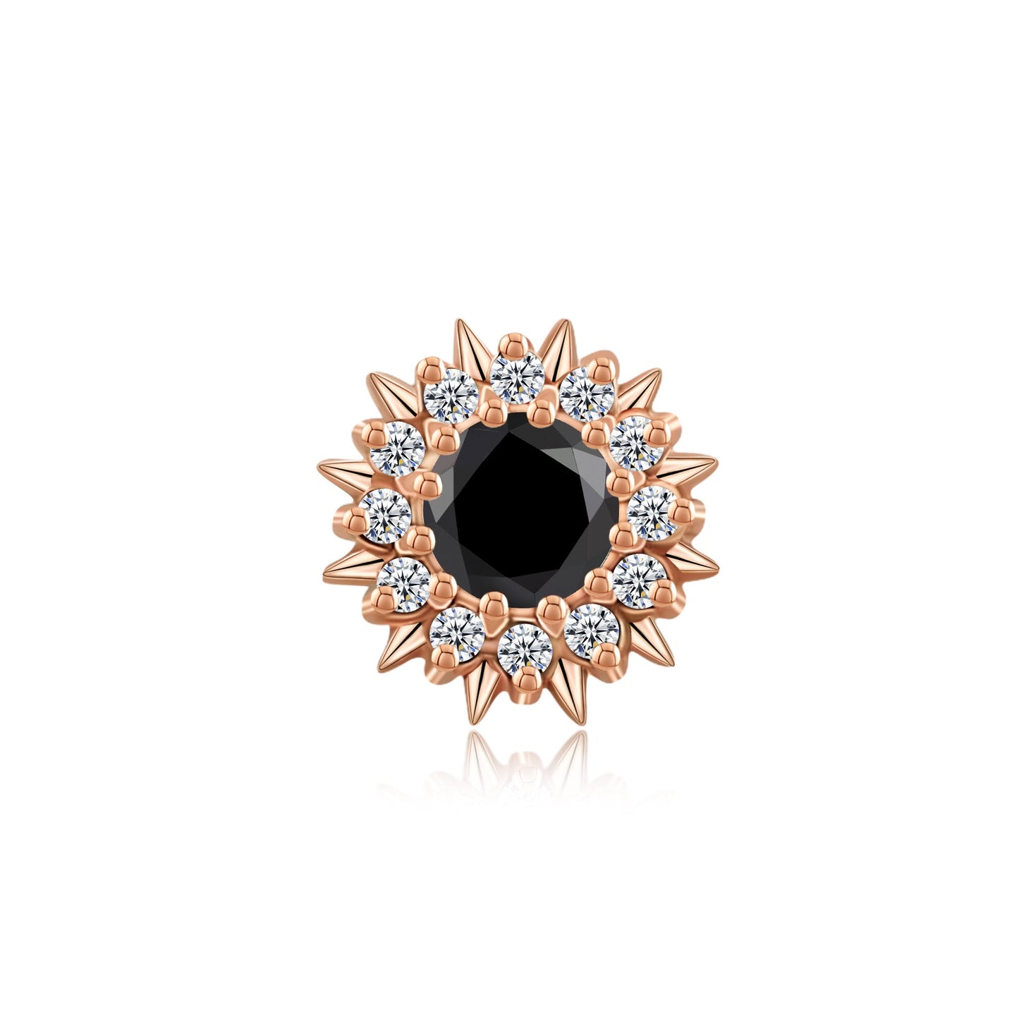14k gold clicker ring with CZ stones for nose piercing