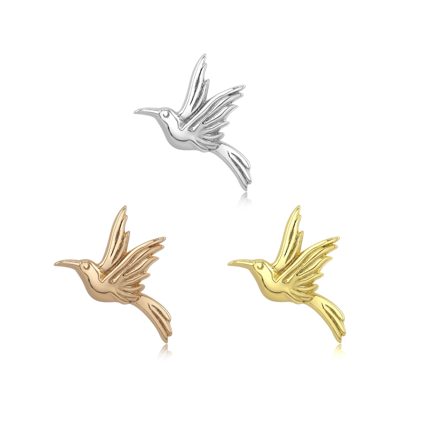 Dove threadless end in 14k gold for piercing jewelry