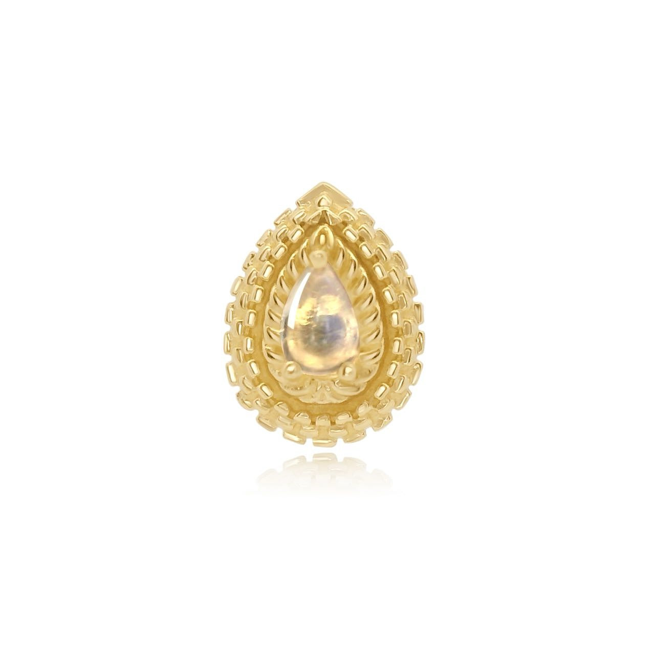 14k gold moonstone threadless end body jewelry – Solara
