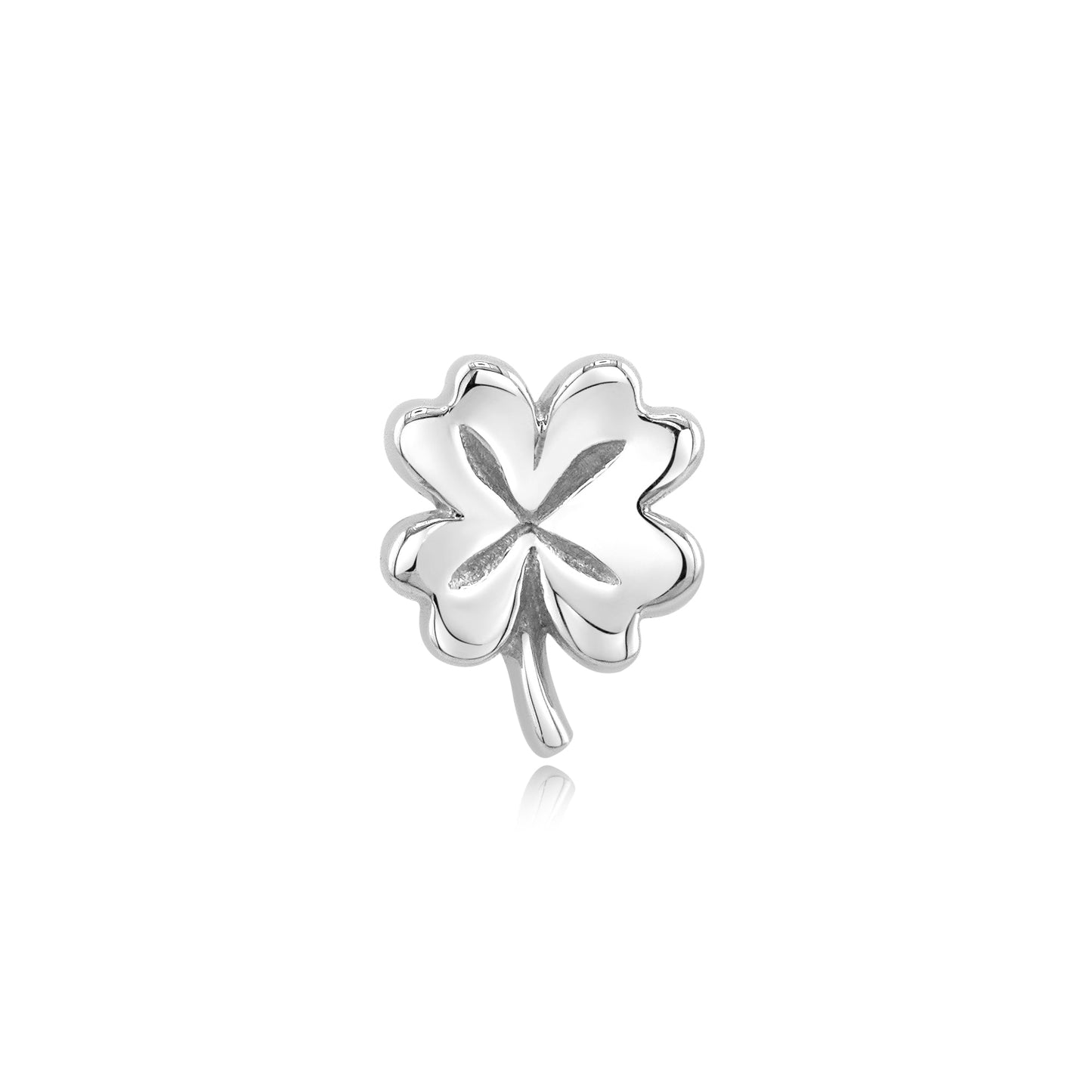 Four leaf clover 14k gold threadless end piercing charm