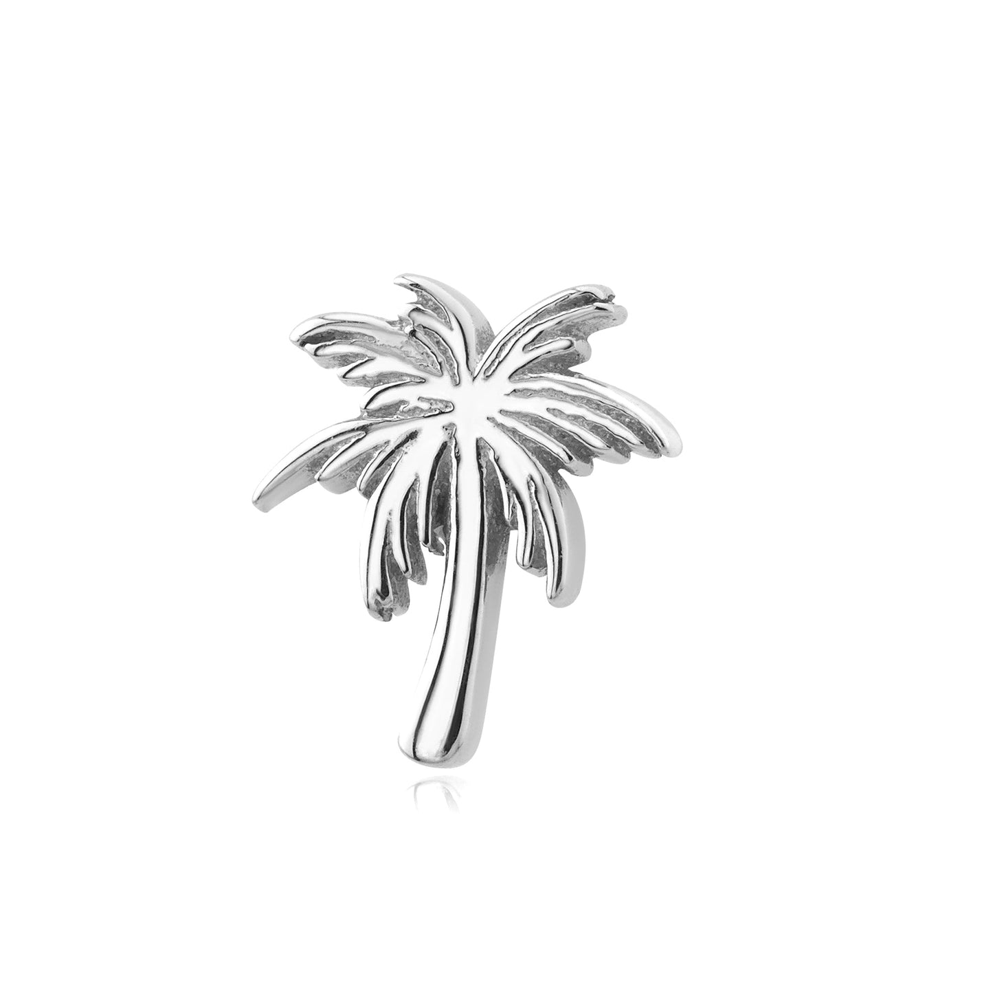 14k gold palm tree threadless end tropical body jewelry