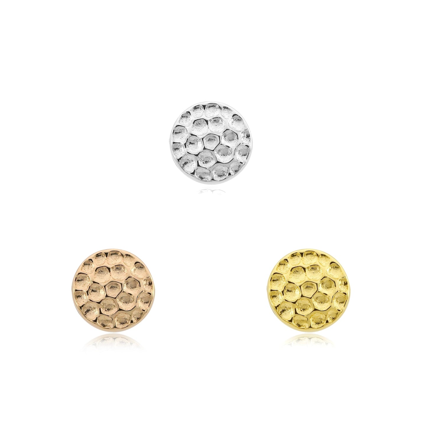14k gold hammered disk threadless end piercing