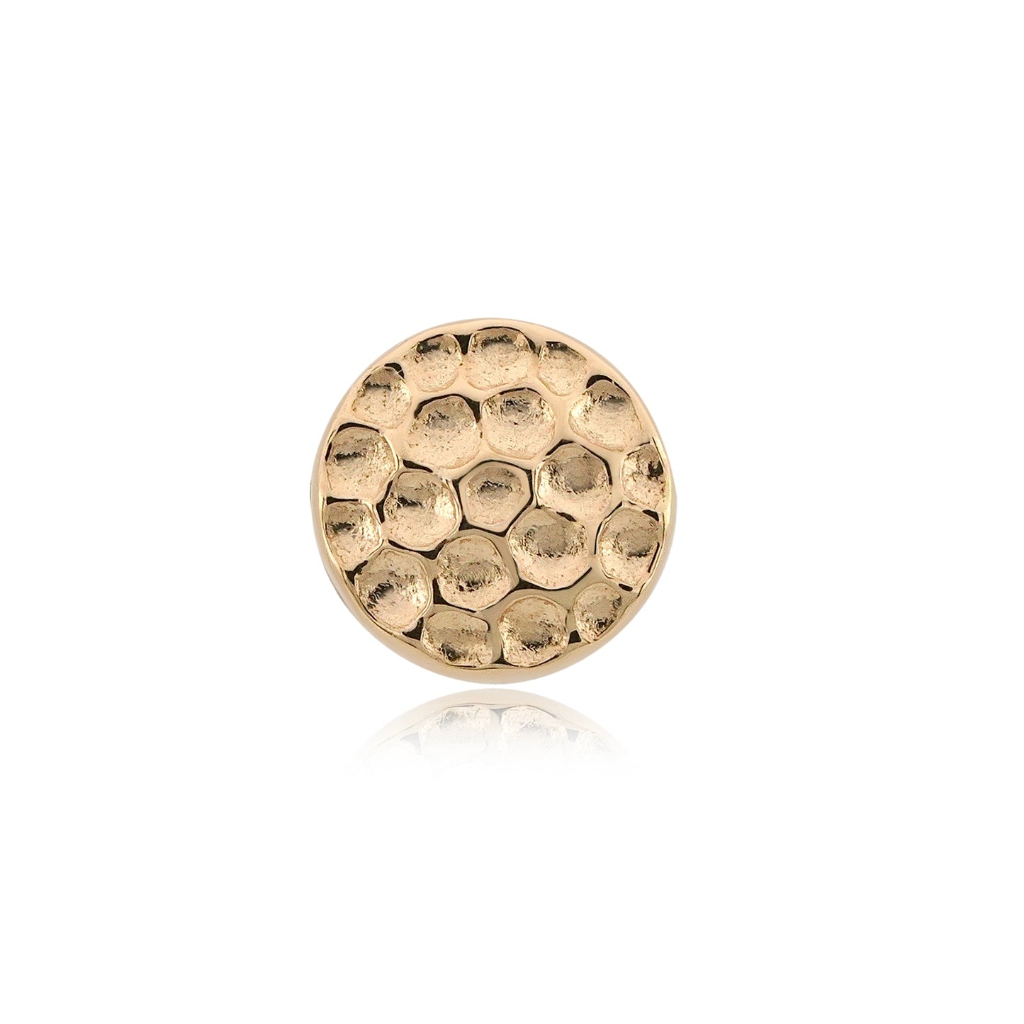 14k gold hammered disk threadless end piercing