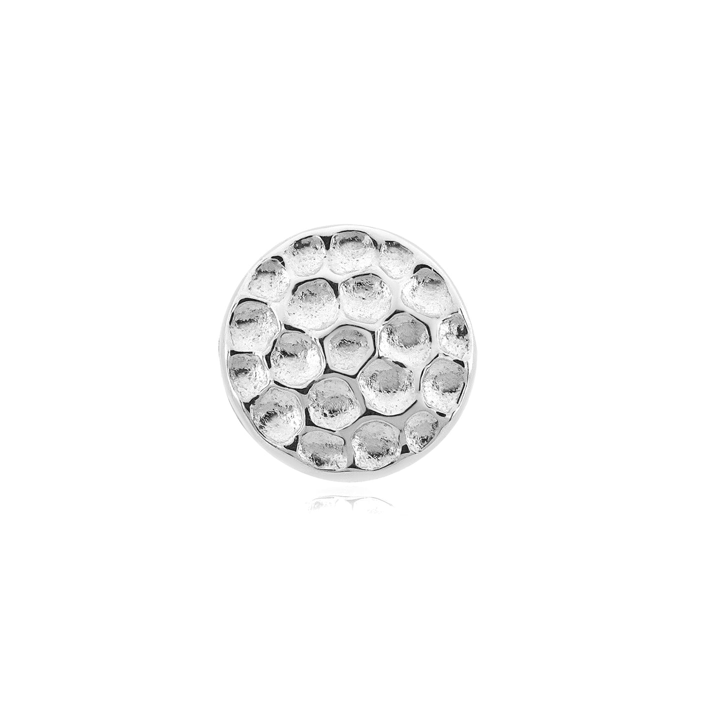 14k gold hammered disk threadless end piercing