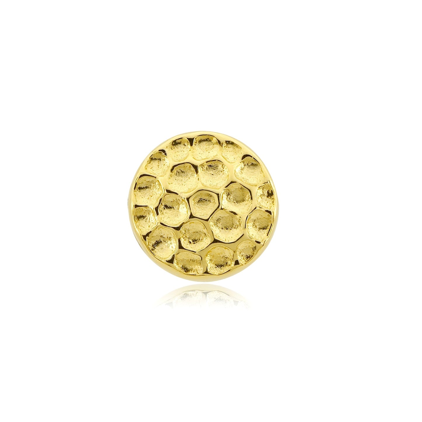 14k gold hammered disk threadless end piercing