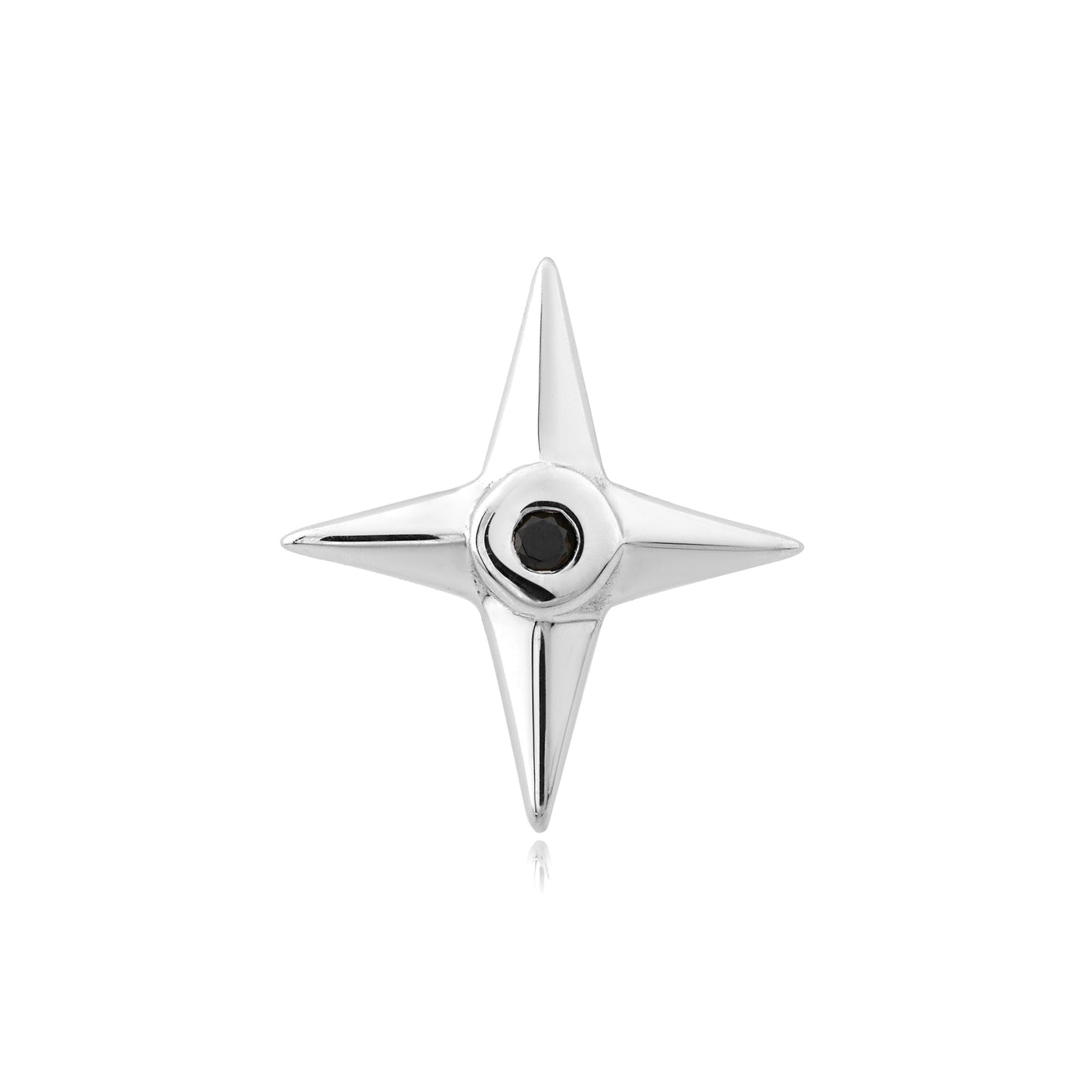 Ninja Star 14k gold threadless end with black or clear CZ gem