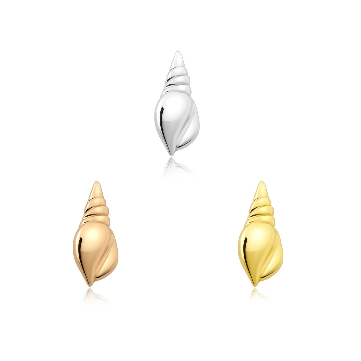 14k gold conch charm threadless end for professional piercings