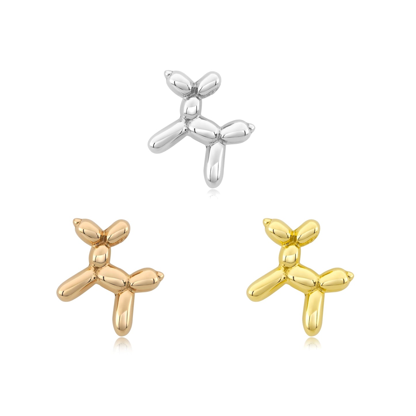 14k gold balloon dog threadless end body jewelry
