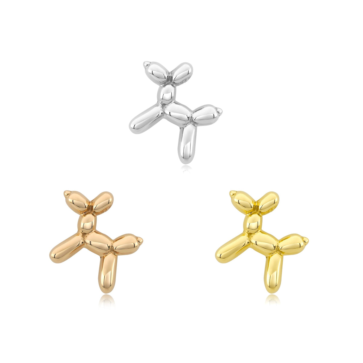 14k gold balloon dog threadless end body jewelry