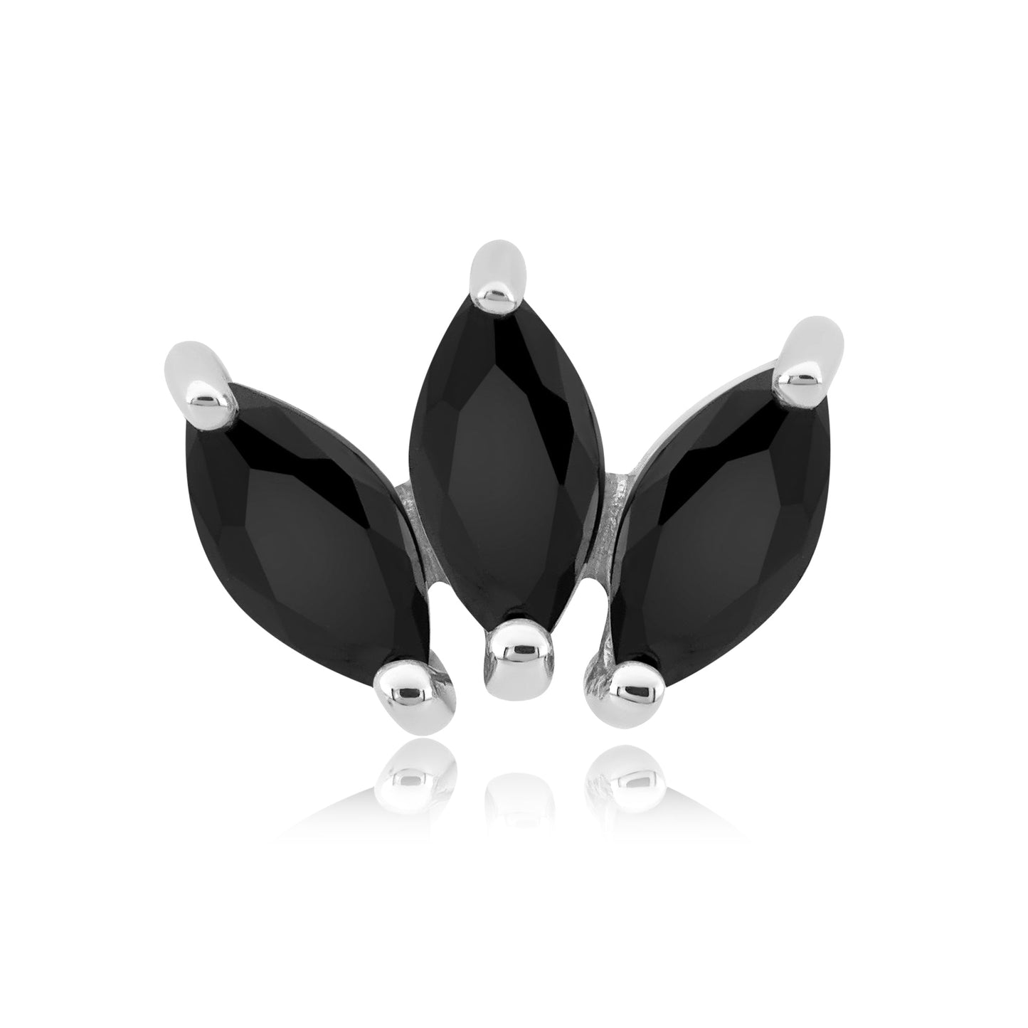 14k gold threadless end with marquise CZ gems for piercings