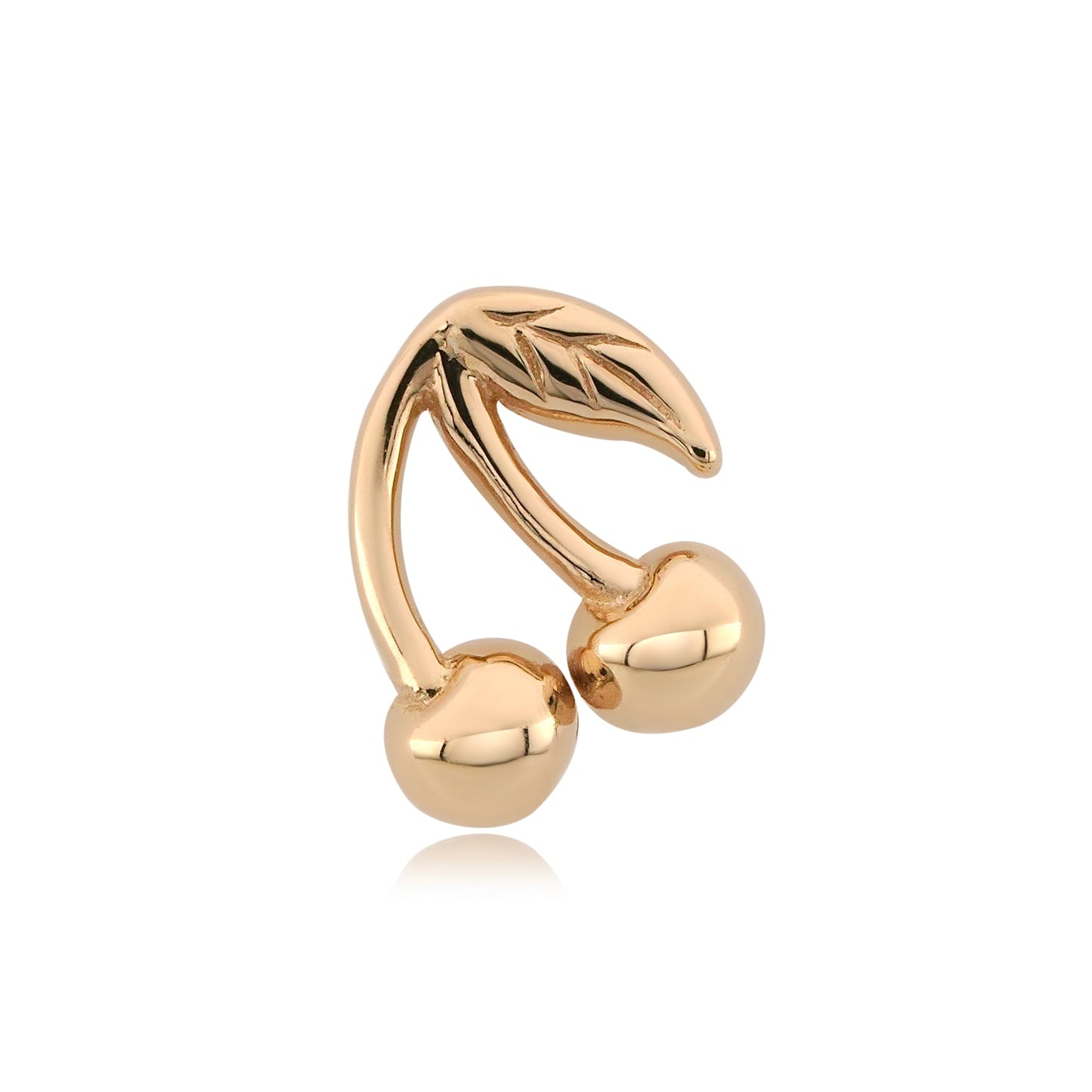 cherry threadless end 14k gold piercing jewelry for studios