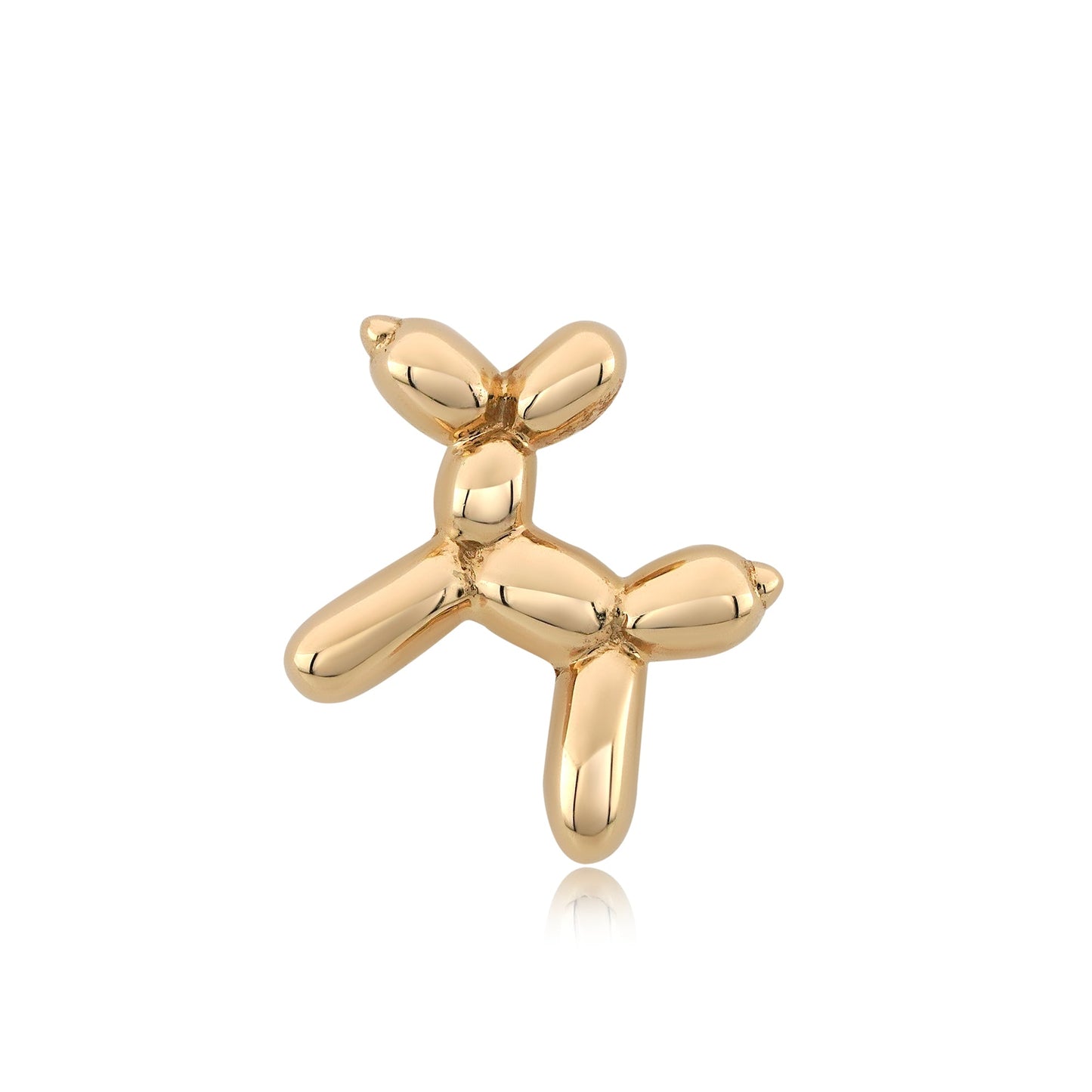 14k gold balloon dog threadless end body jewelry