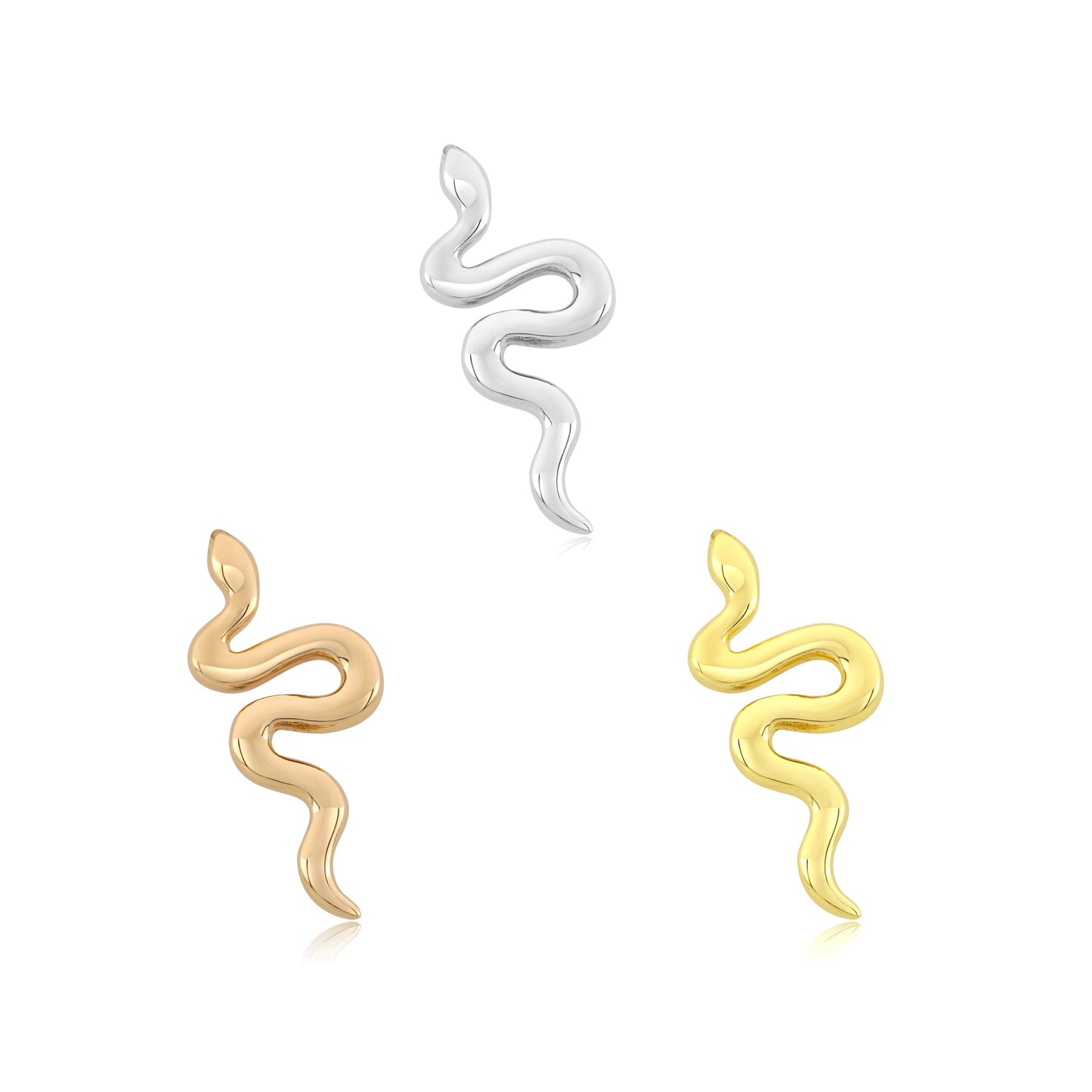 14k gold snake threadless jewelry for body piercings