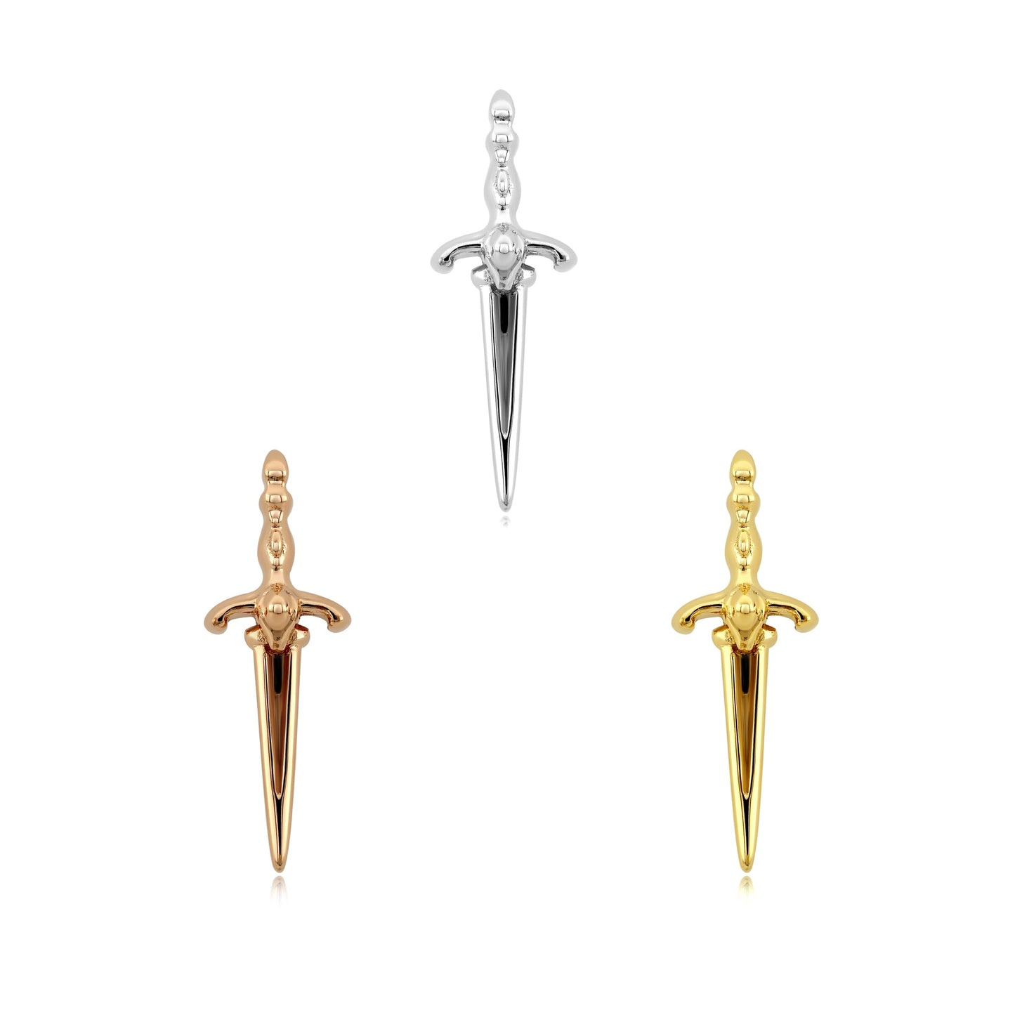 Majestic Sword 14k gold threadless body piercing jewelry