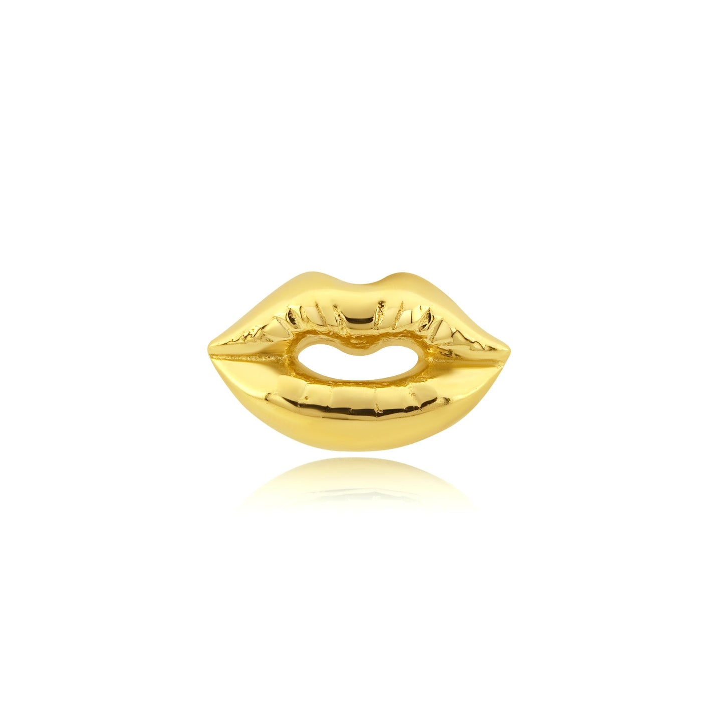 14k gold lip piercing jewelry – Kiss Me threadless end design