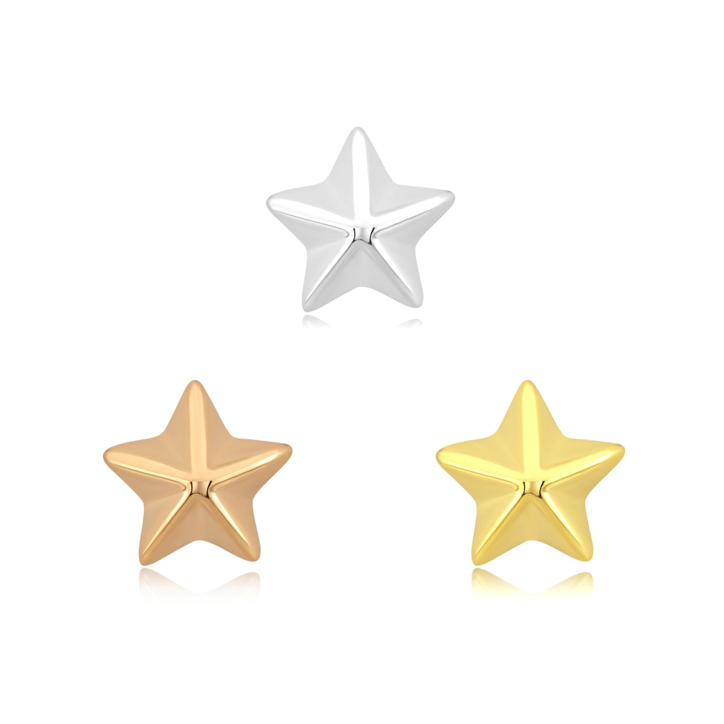 14k gold nautical star threadless body jewelry end design