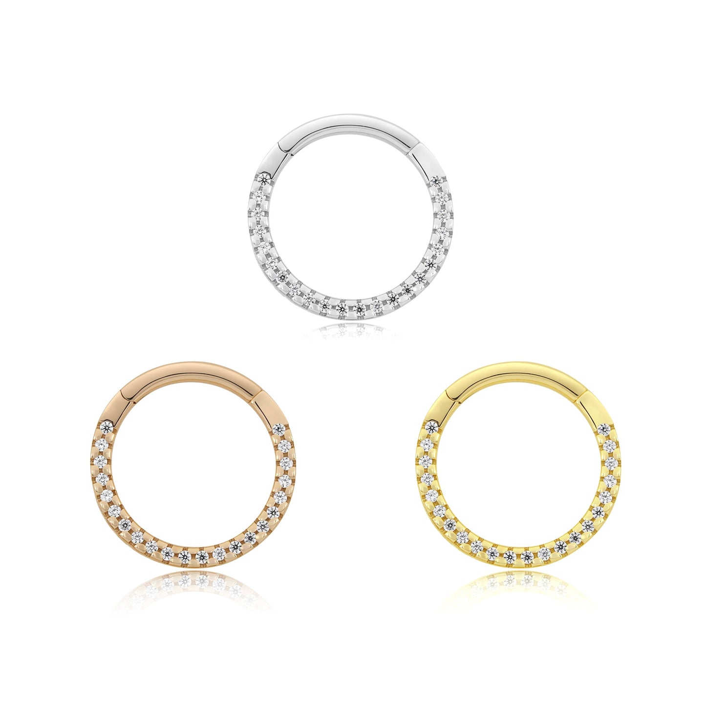 14k gold clicker ring for septum, daith, and helix piercing