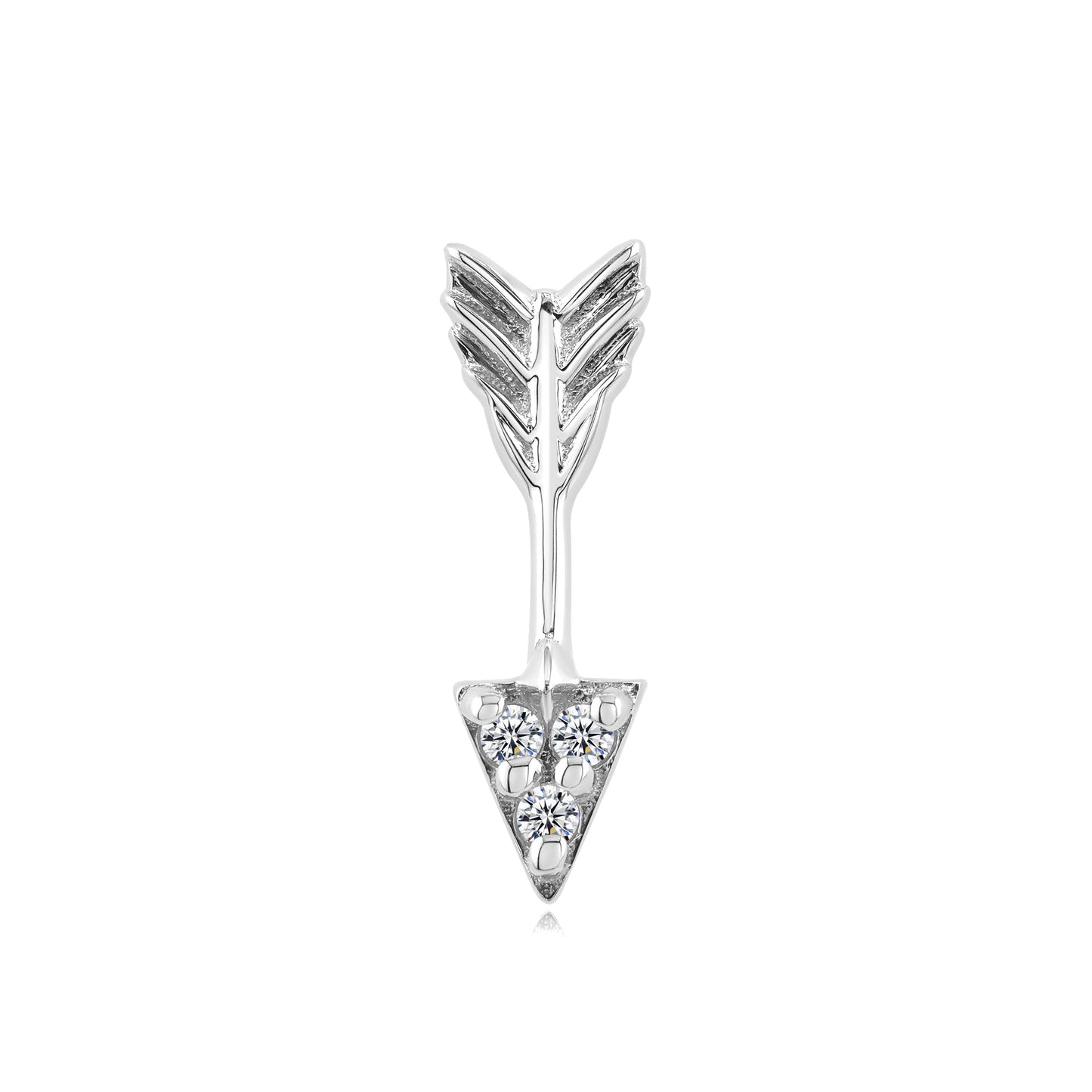 Arrow 14k gold threadless CZ piercing end