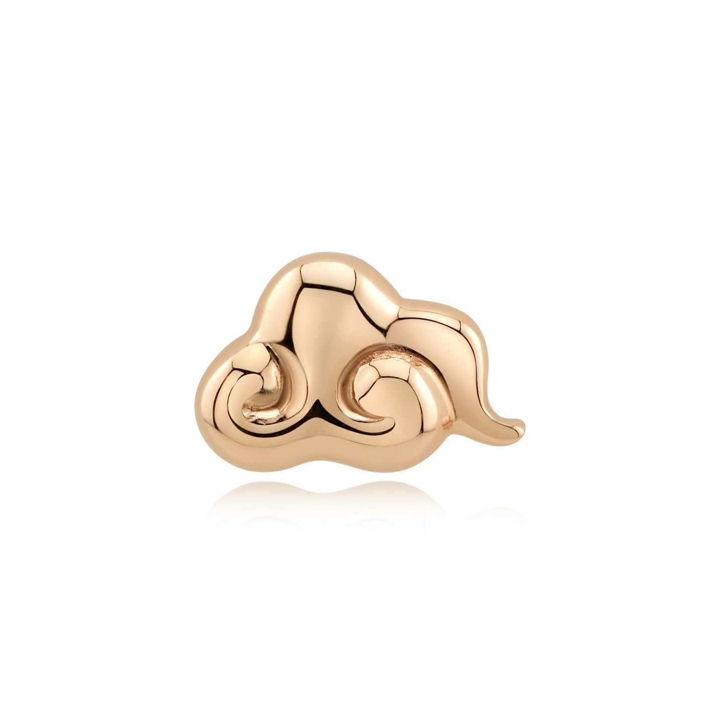 14k gold cloud threadless piercing jewelry with titanium pin
