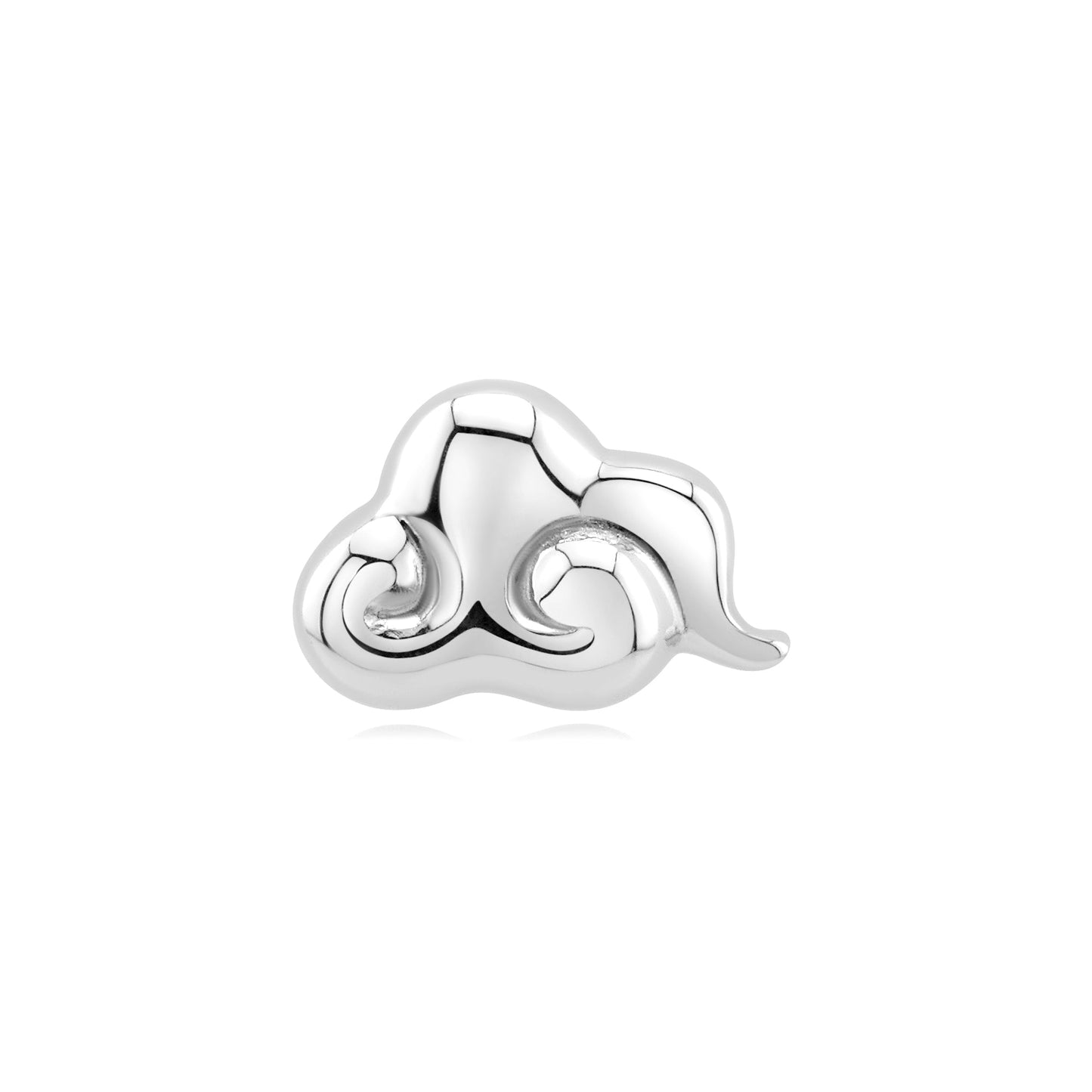 14k gold cloud threadless piercing jewelry with titanium pin