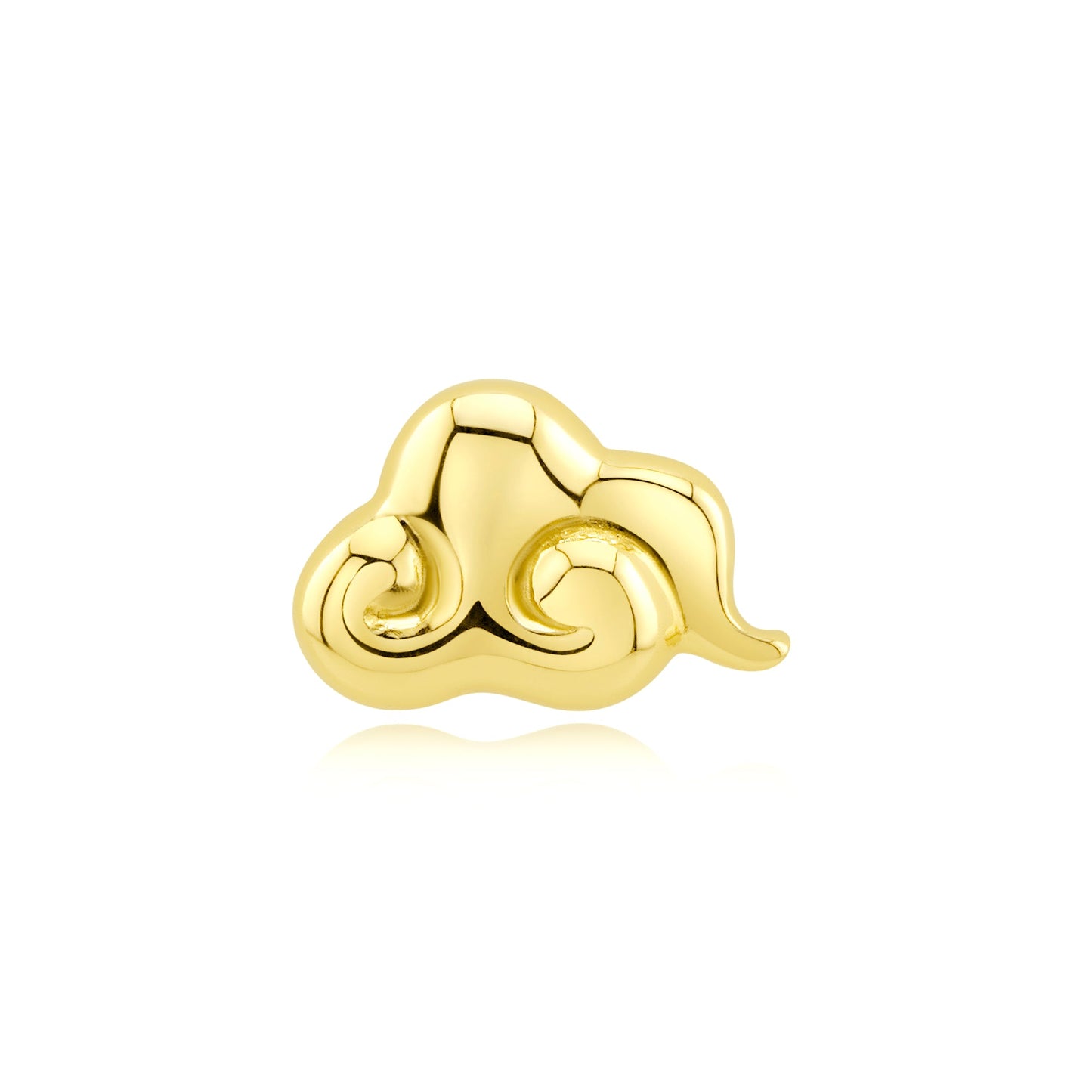 14k gold cloud threadless piercing jewelry with titanium pin