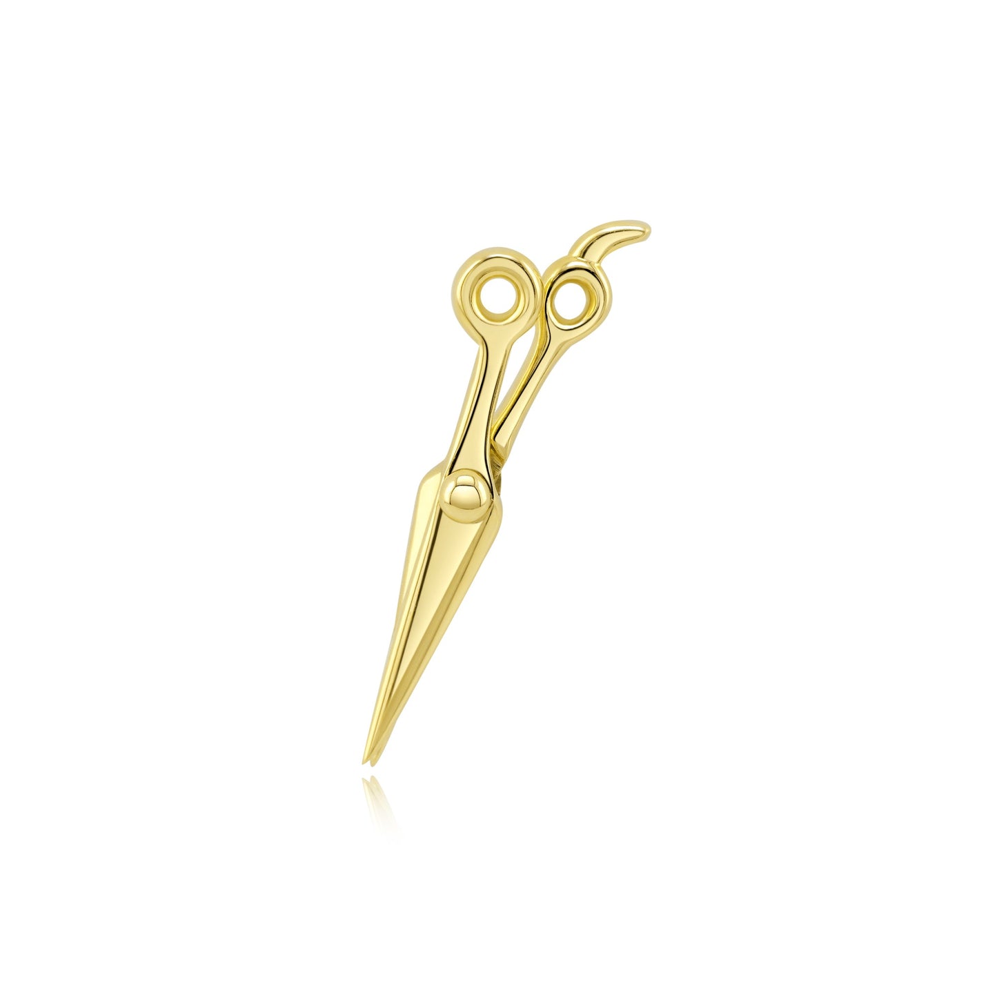 14k gold scissors threadless end body jewelry for piercers