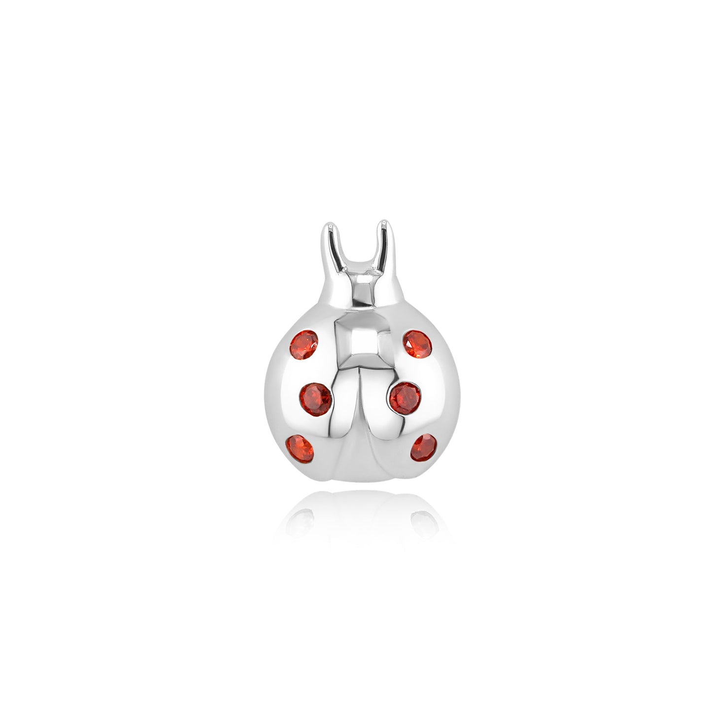 14k gold ladybug threadless end with pink tourmaline stones