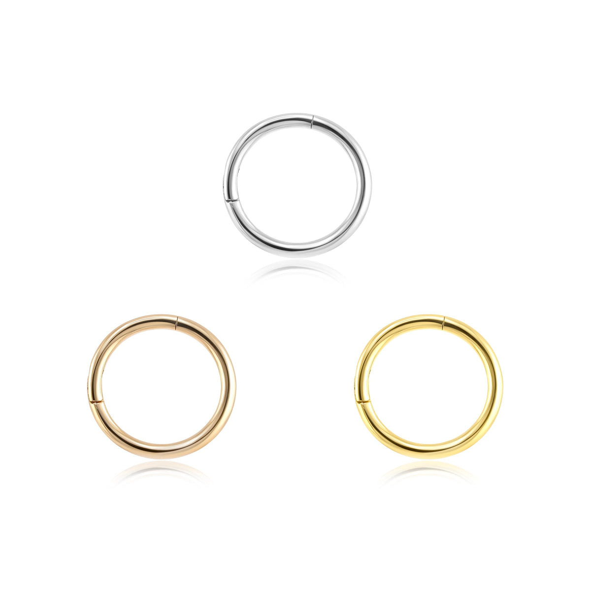 14k gold clicker for septum, nose, and daith piercings