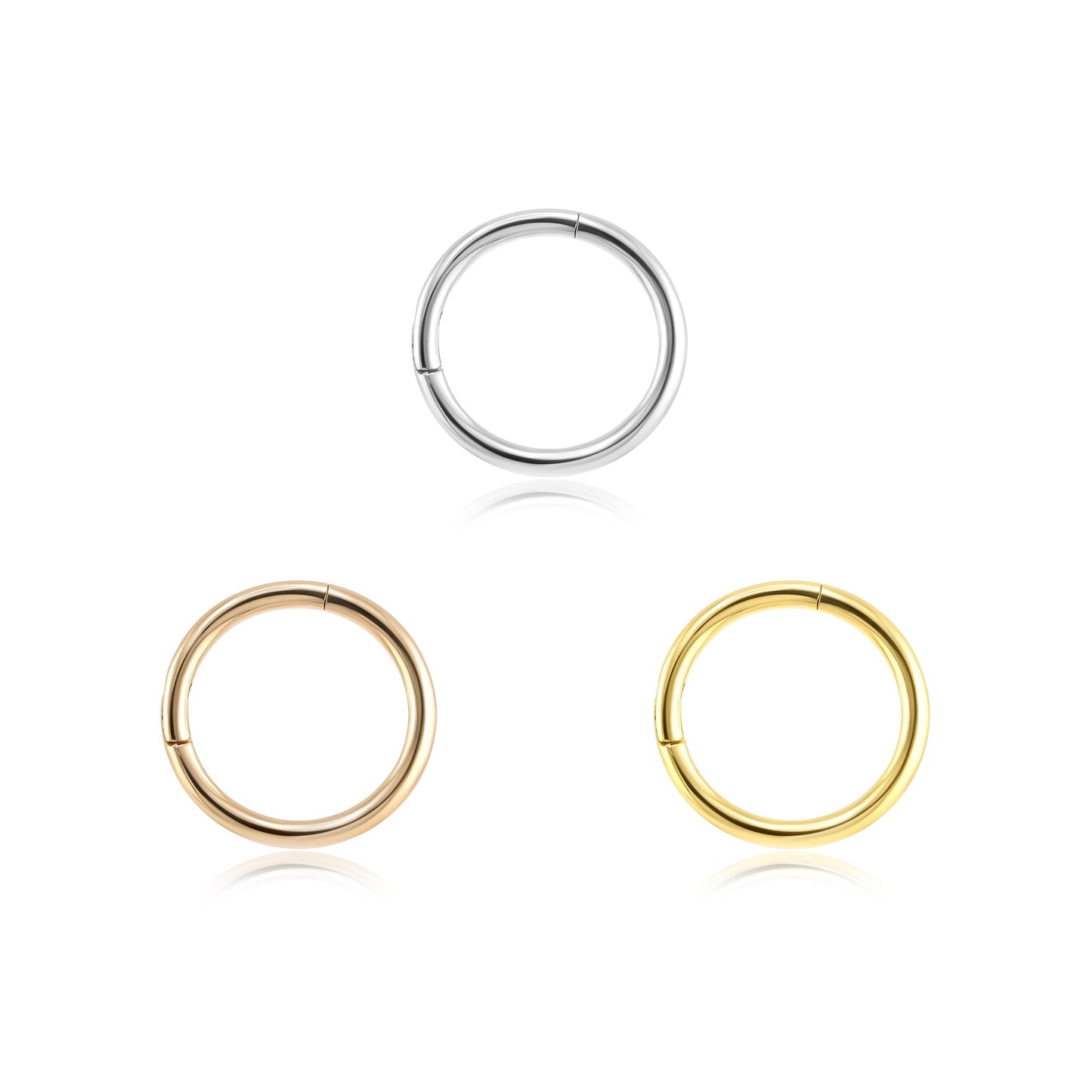 14k gold clicker for septum, nose, and daith piercings