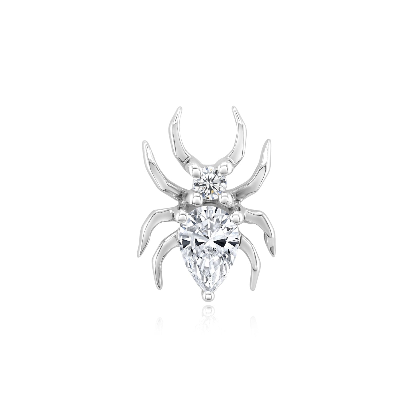 14k gold spider threadless end with CZ or moonstone