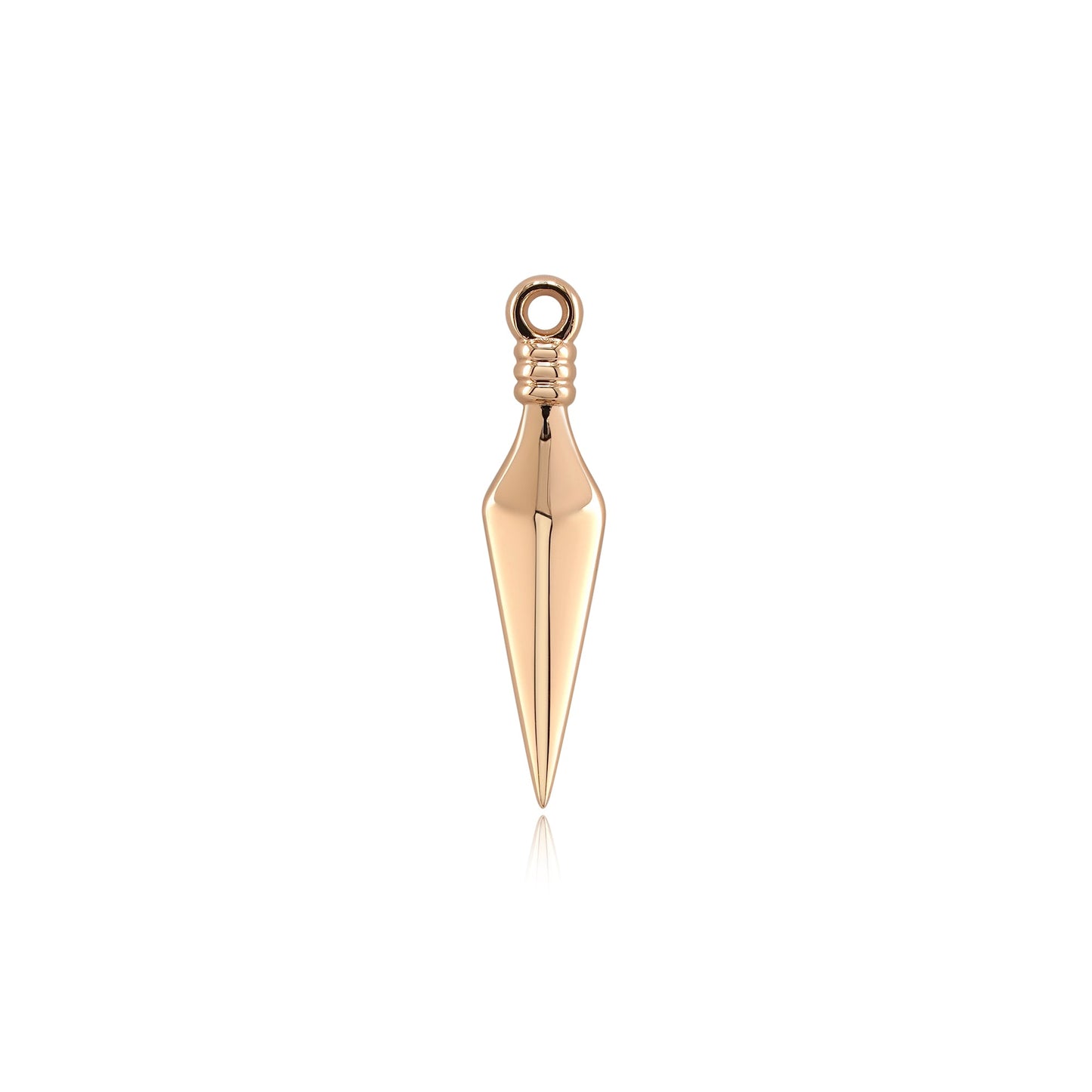 Kunai 14k gold threadless end for piercing jewelry display