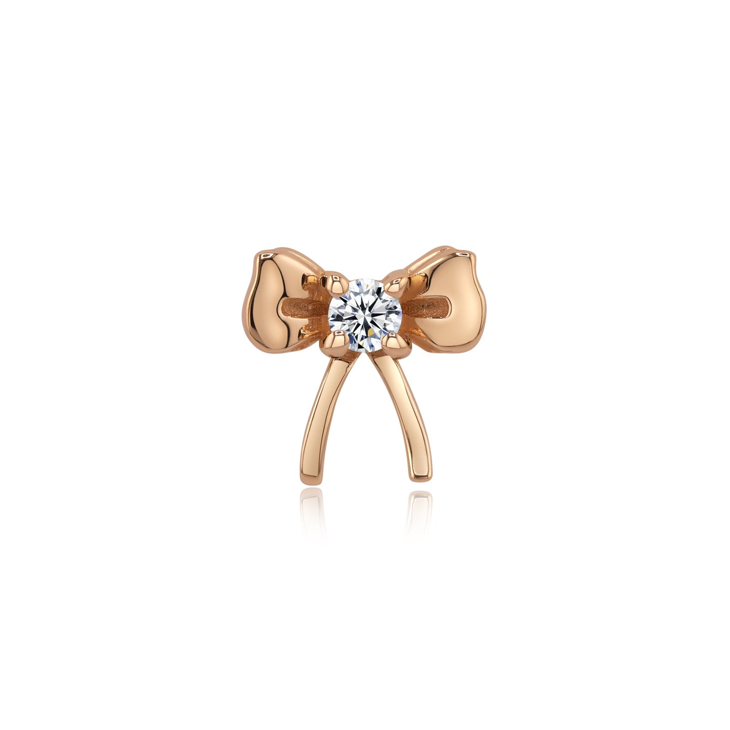 14k gold threadless end with bow CZ cartilage piercing top