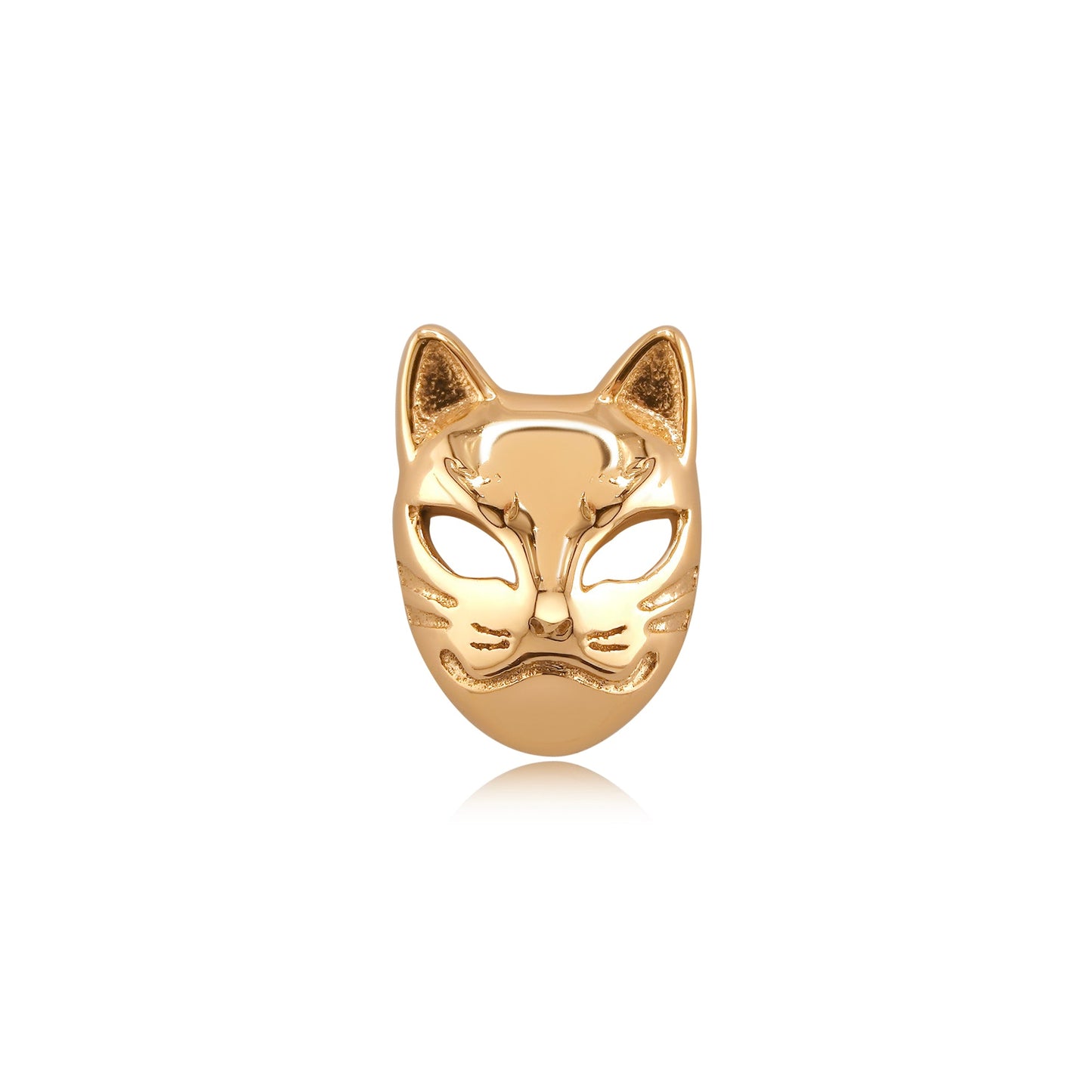 fox mask threadless end in solid gold piercing jewelry
