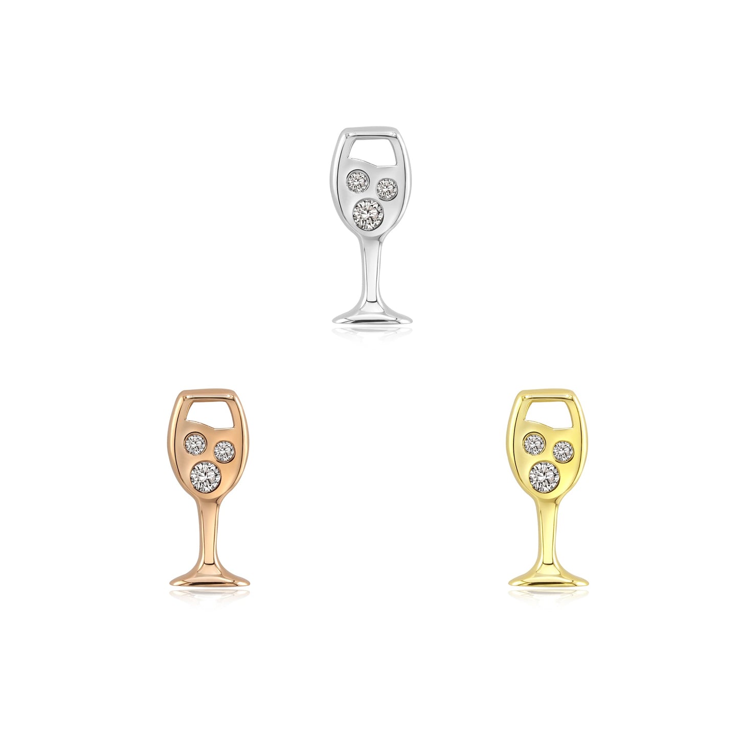 14k gold wine CZ threadless end for piercing jewelry