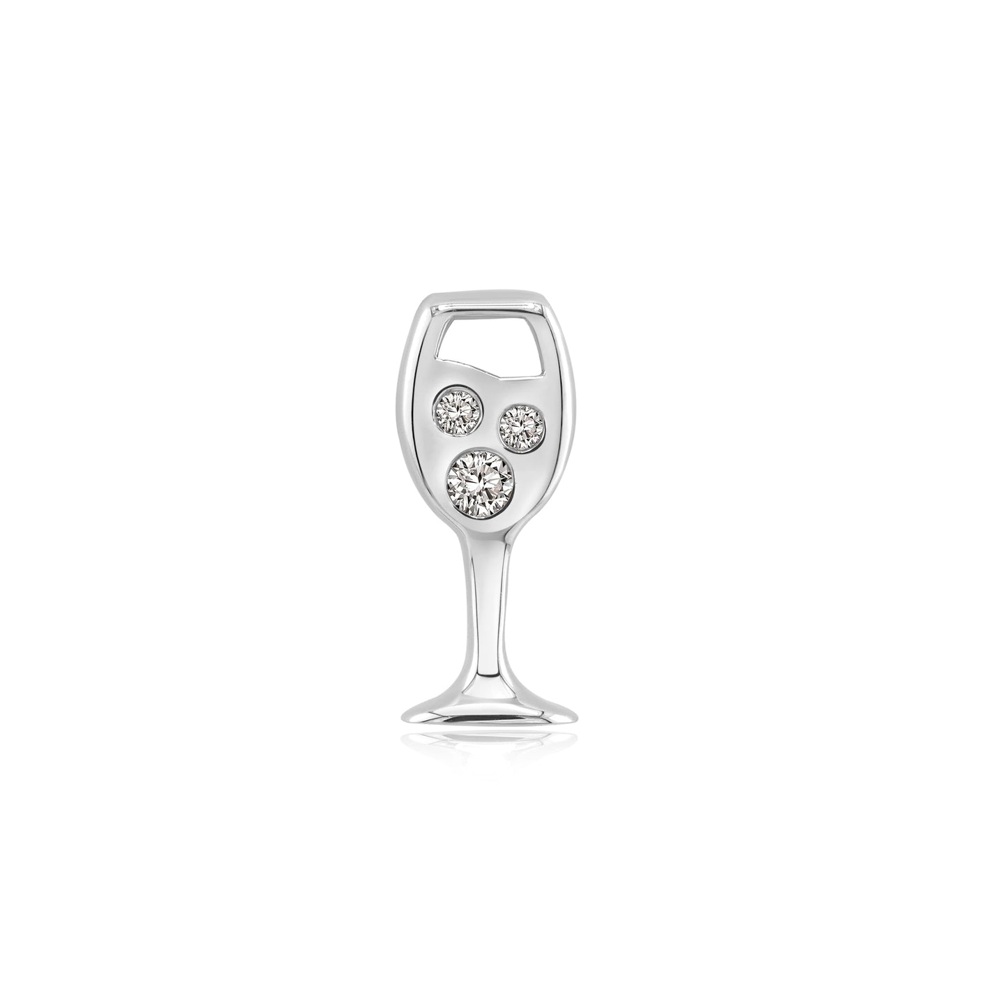 14k gold wine CZ threadless end for piercing jewelry