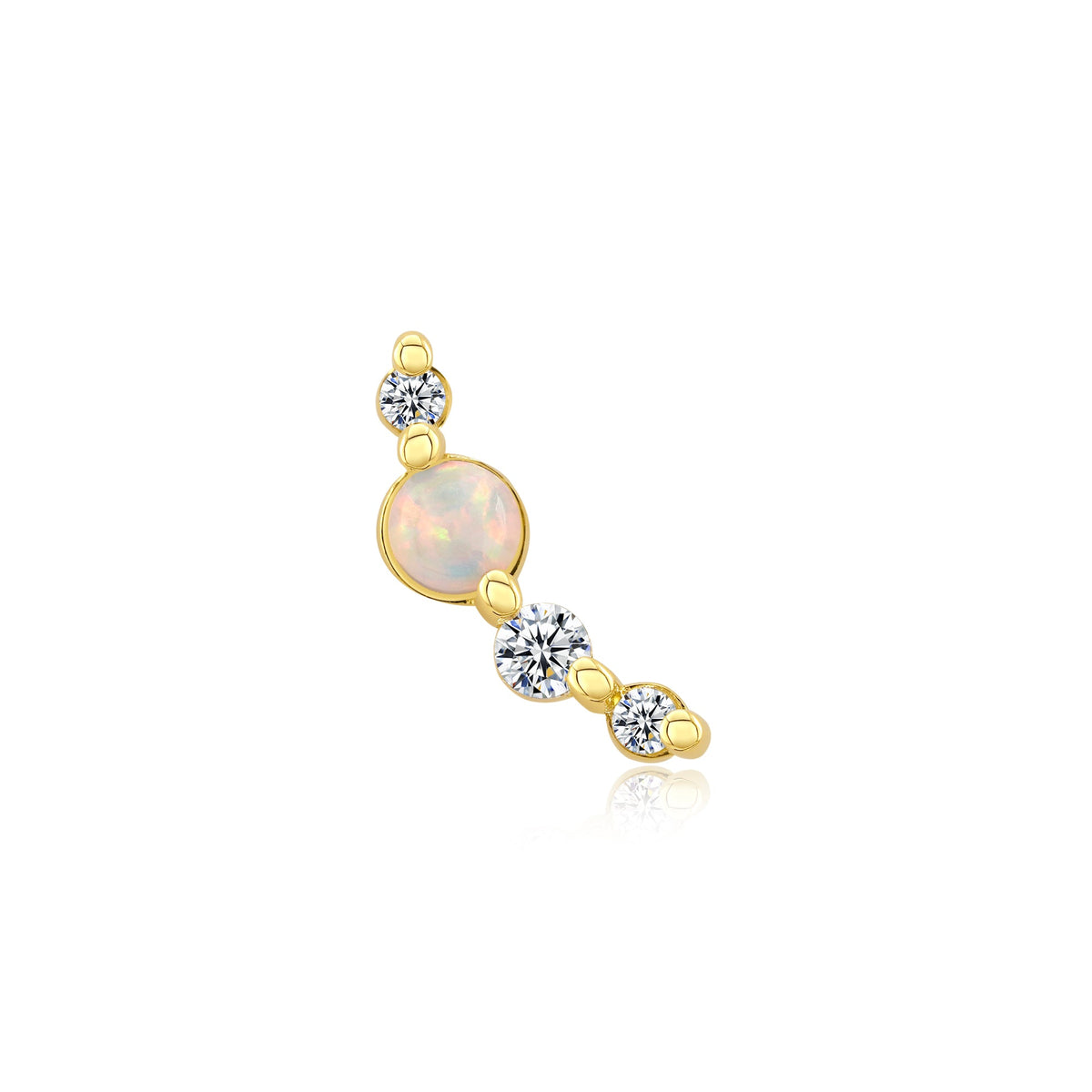 14k gold threadless end with CZ for piercings