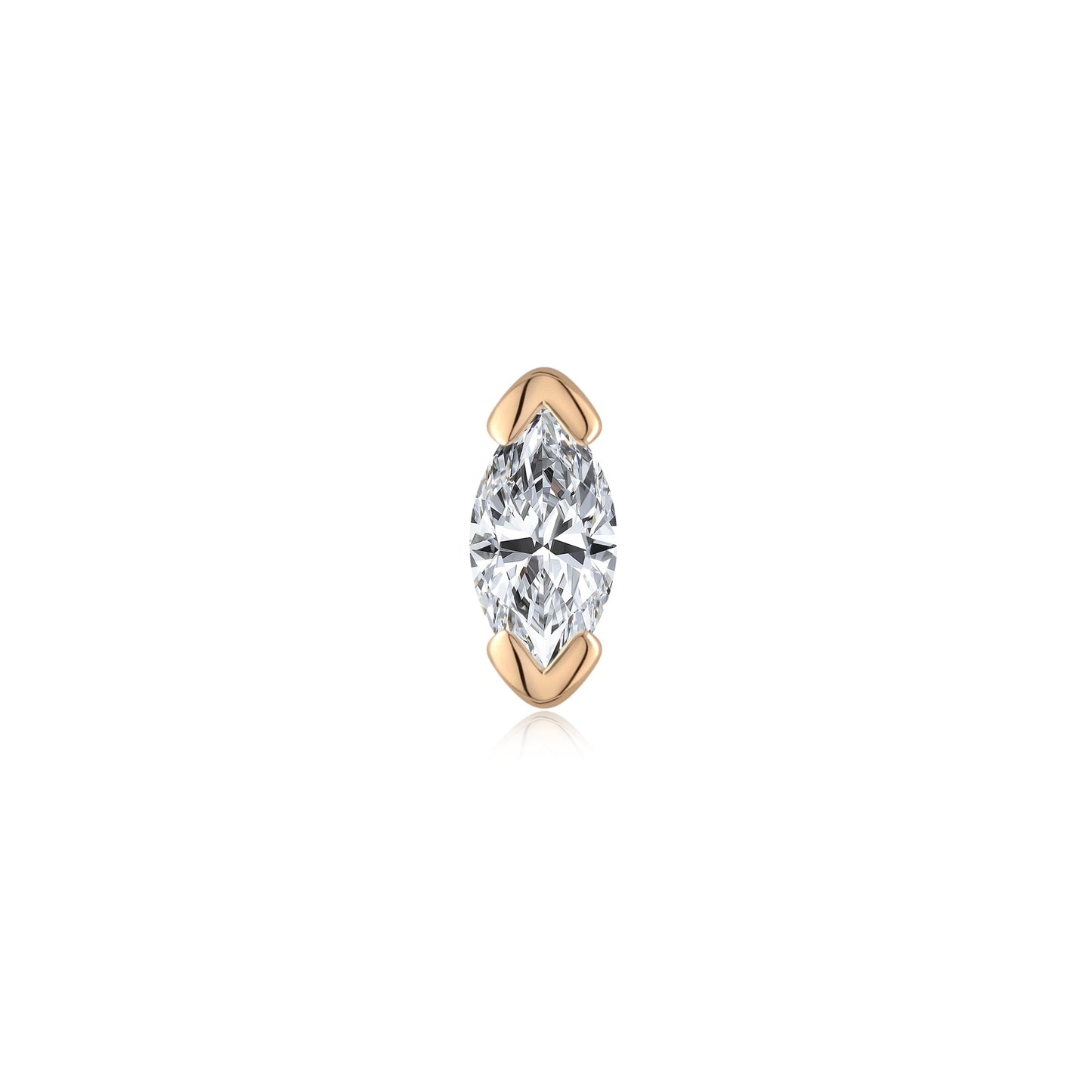 14k gold threadless end with clear CZ and moonstone gem options