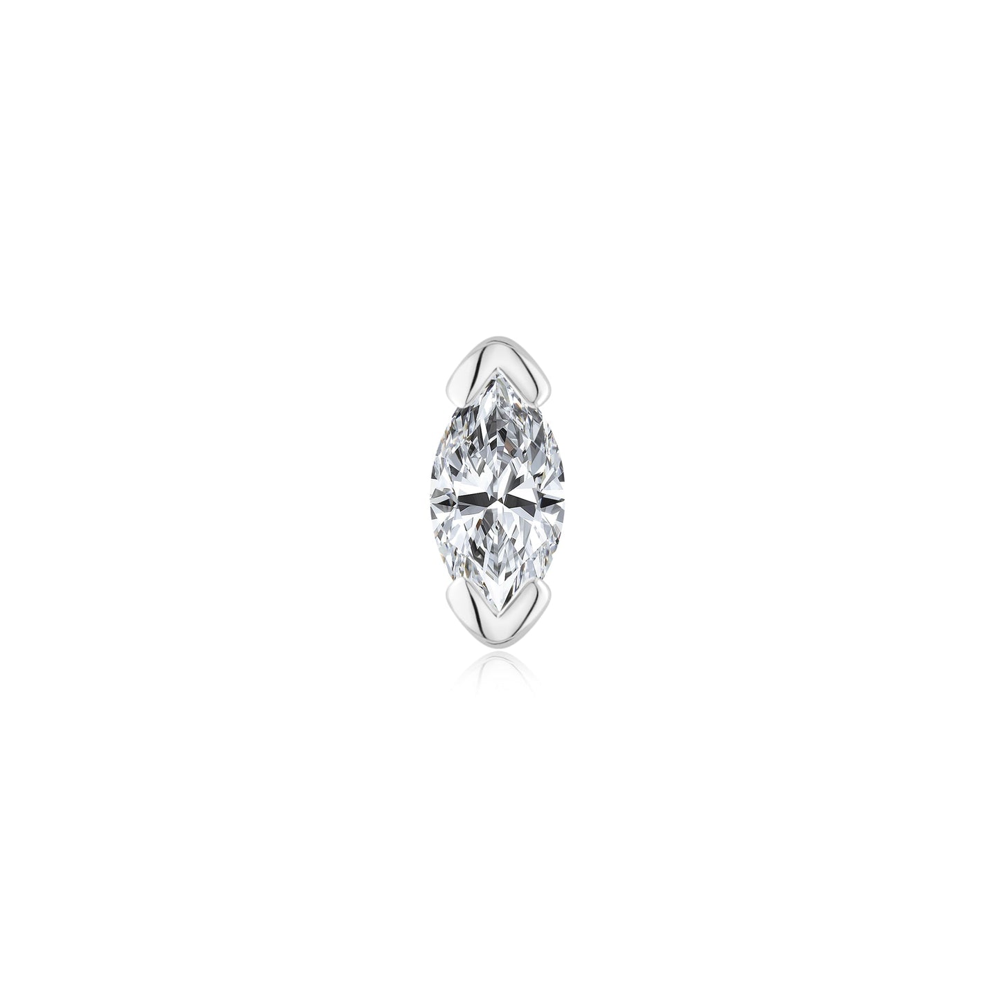 14k gold threadless end with clear CZ and moonstone gem options
