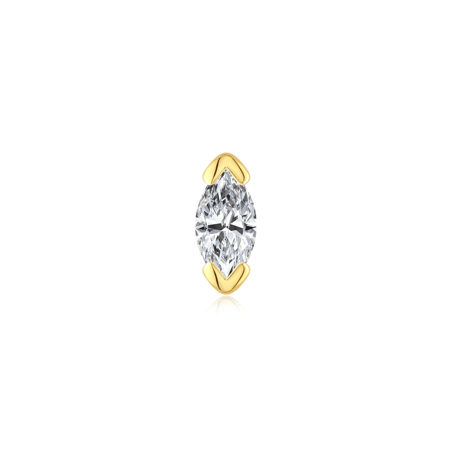 14k gold threadless end with clear CZ and moonstone gem options