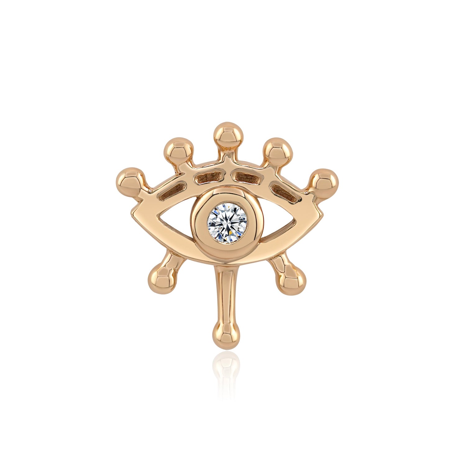 14k gold threadless end with clear CZ for body piercing jewelry
